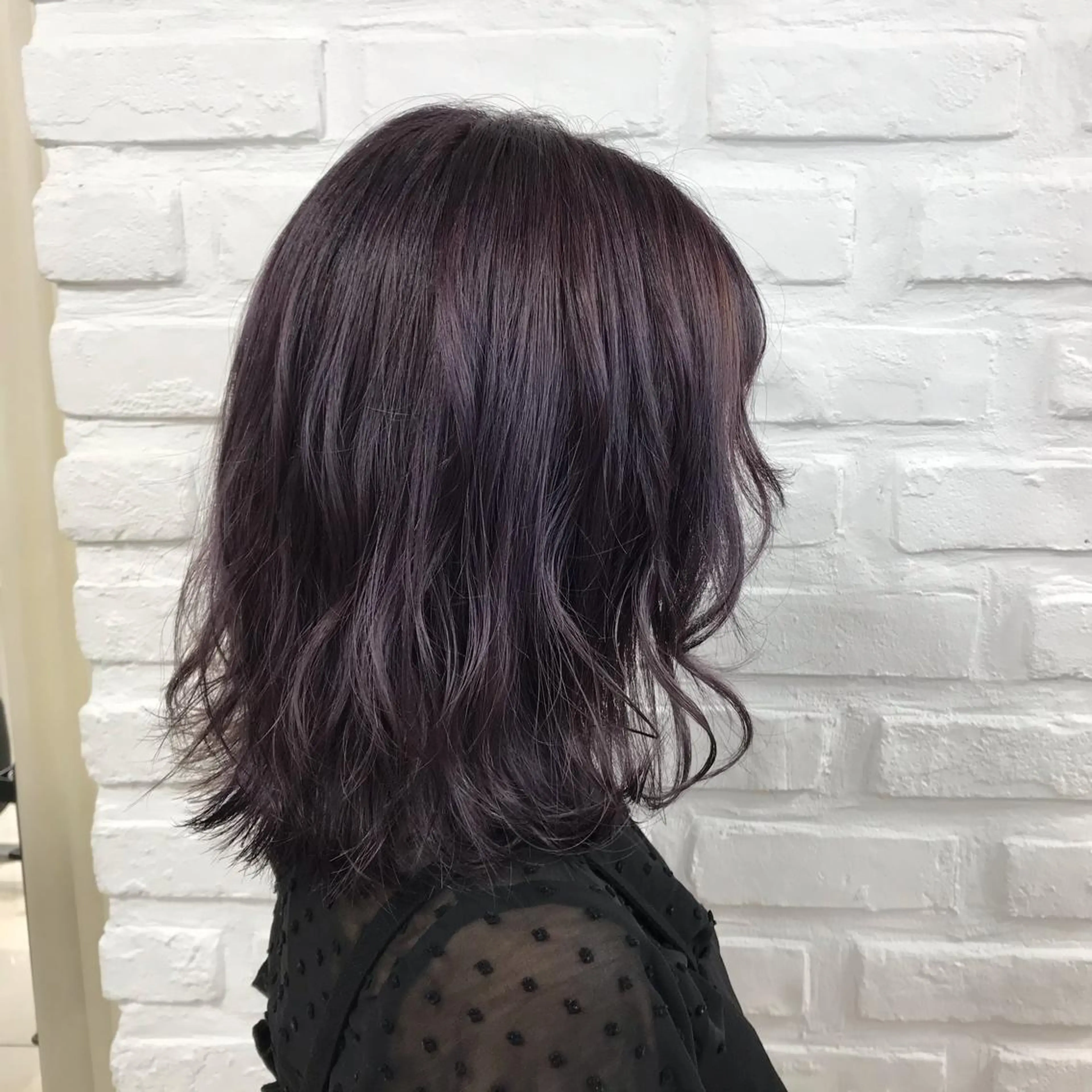 ミディアム カラー 透明感カラー イルミナカラー ラベンダーカラー 暖色カラー🌹 中山由梨のヘアスタイル
