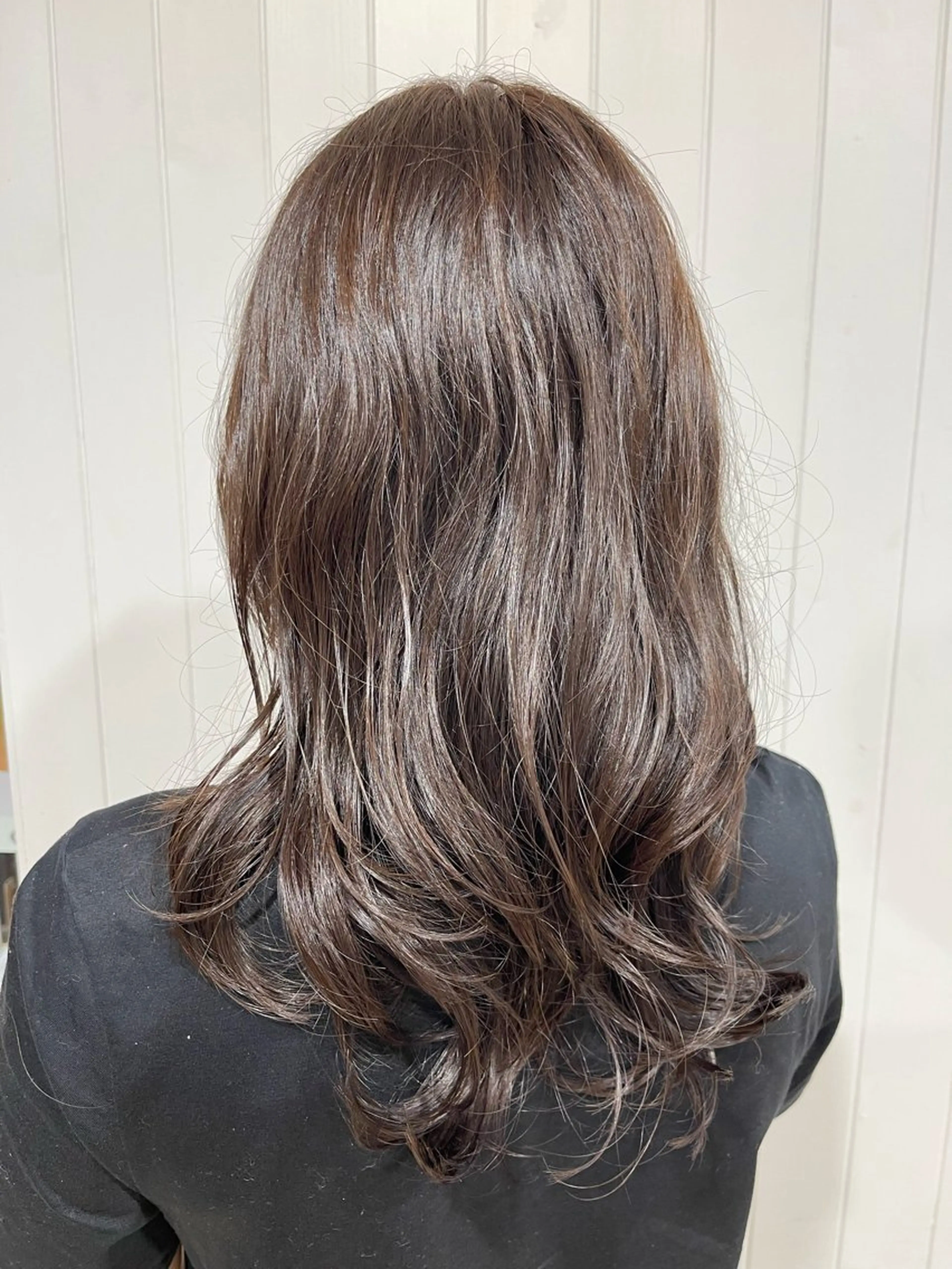 ミディアム カラー ブリーチ グレージュ ブリーチなしカラー ヘアカラー 森心乃/金山駅 モデル募集中のヘアスタイル