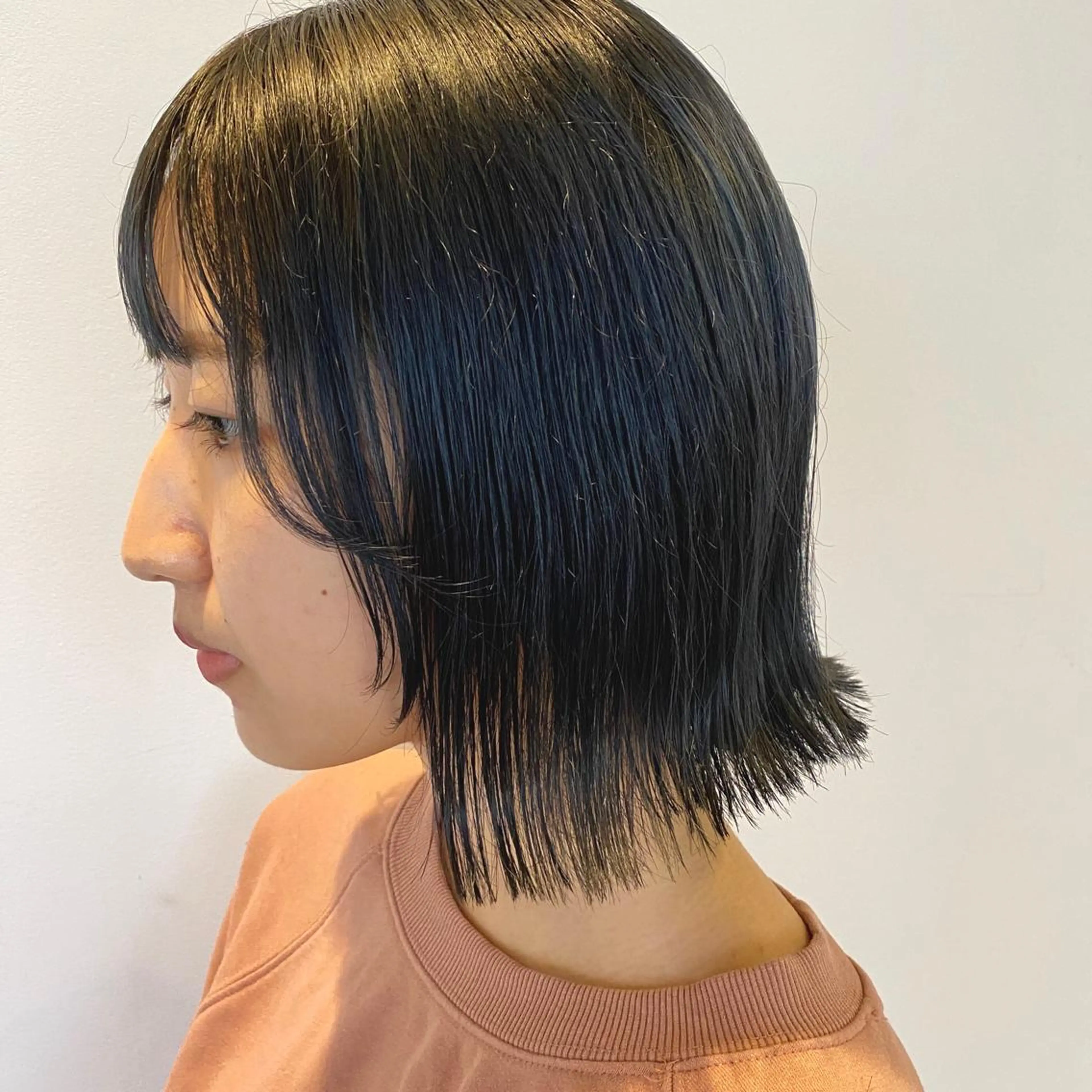 ミディアム 切りっぱなしボブ ボブ カット ヘアカラー 高橋 舟太郎のヘアスタイル