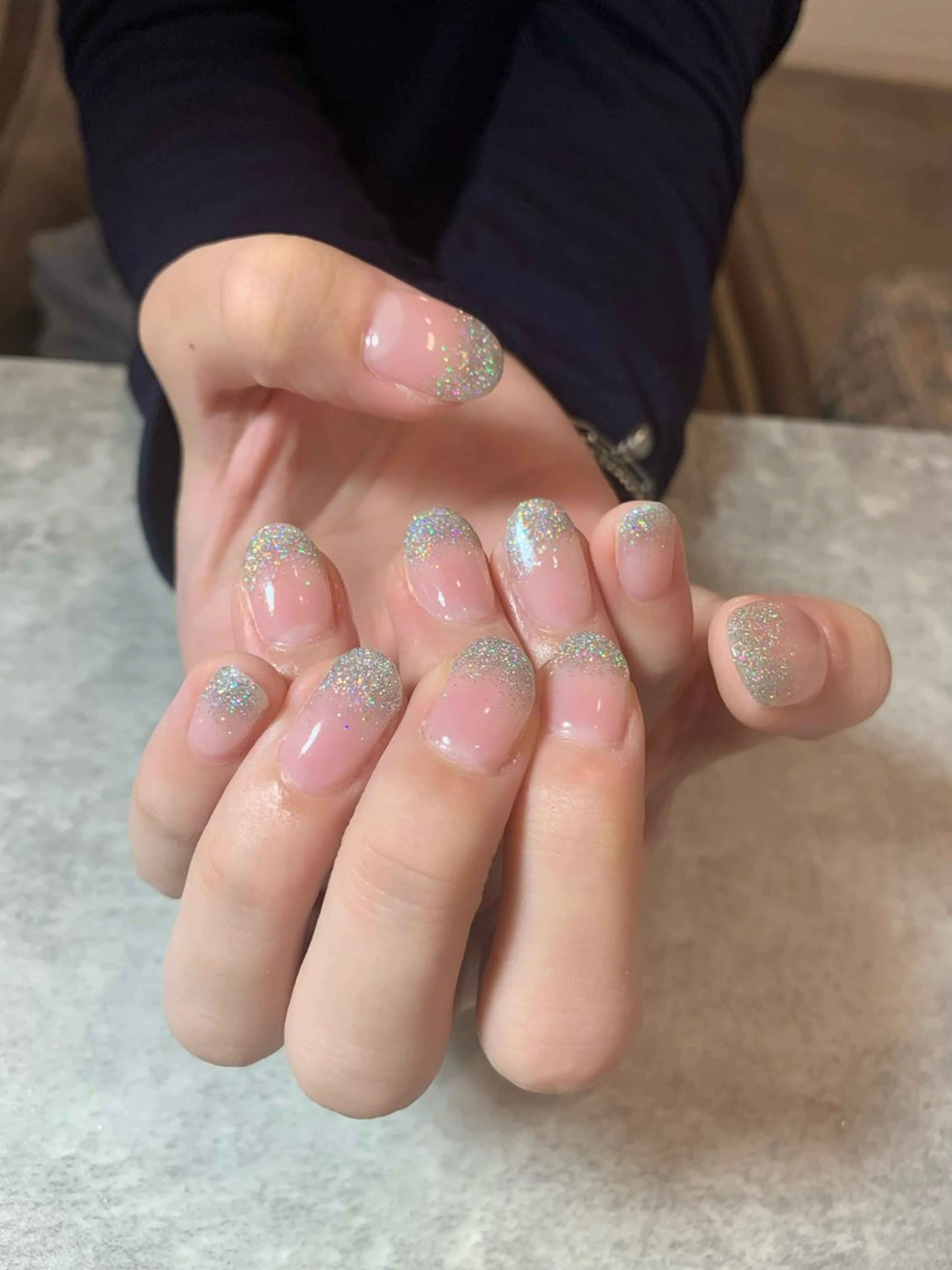 ネイル クリアネイル ラメ(グリッター) ANEMONA NIHOのネイルデザイン