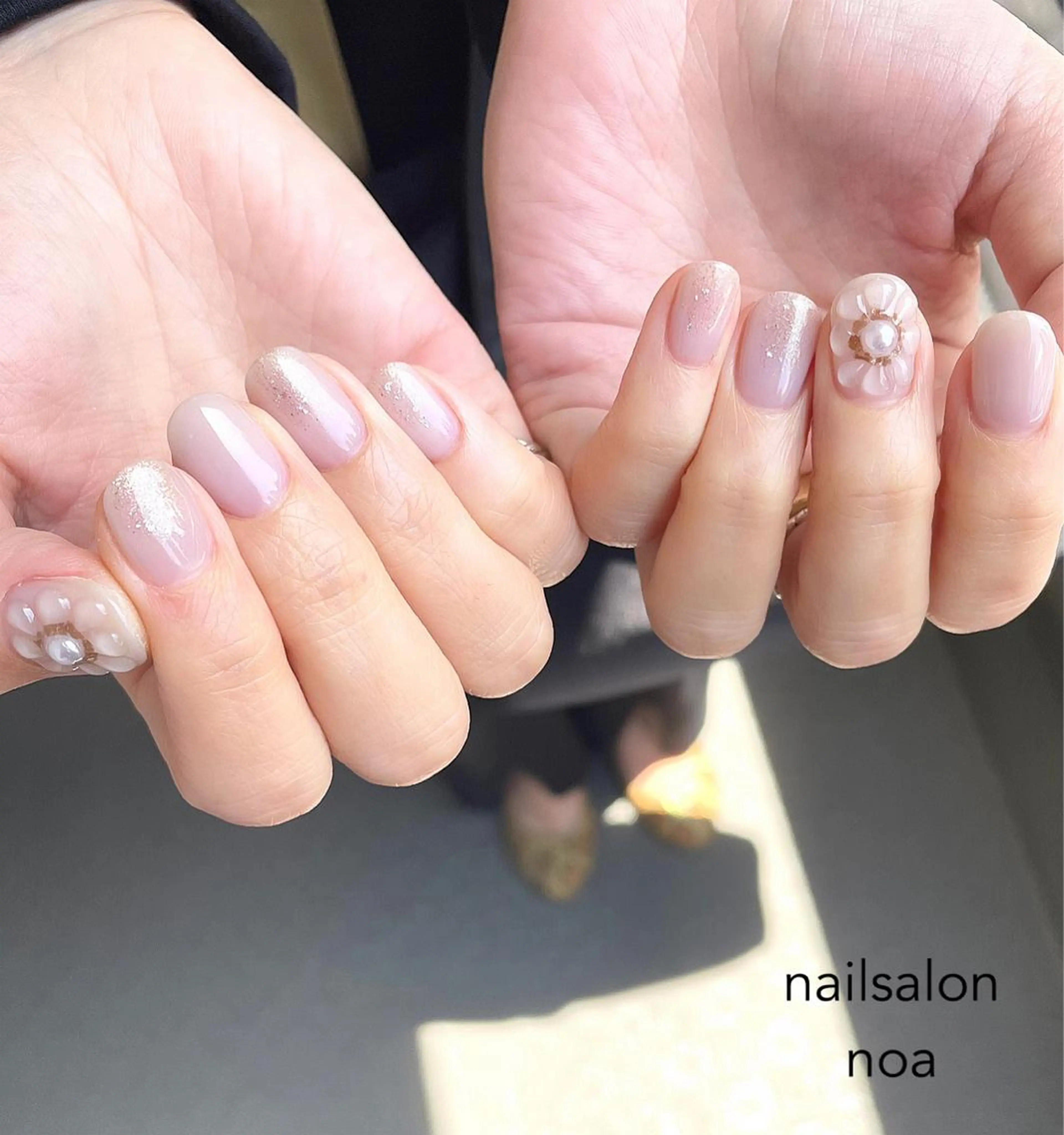 ネイル アートネイル オーロラネイル カジュアル ジェルネイル 氷ネイル・うるうるネイル nailsalon noa所属・nailist sakiのネイルデザイン
