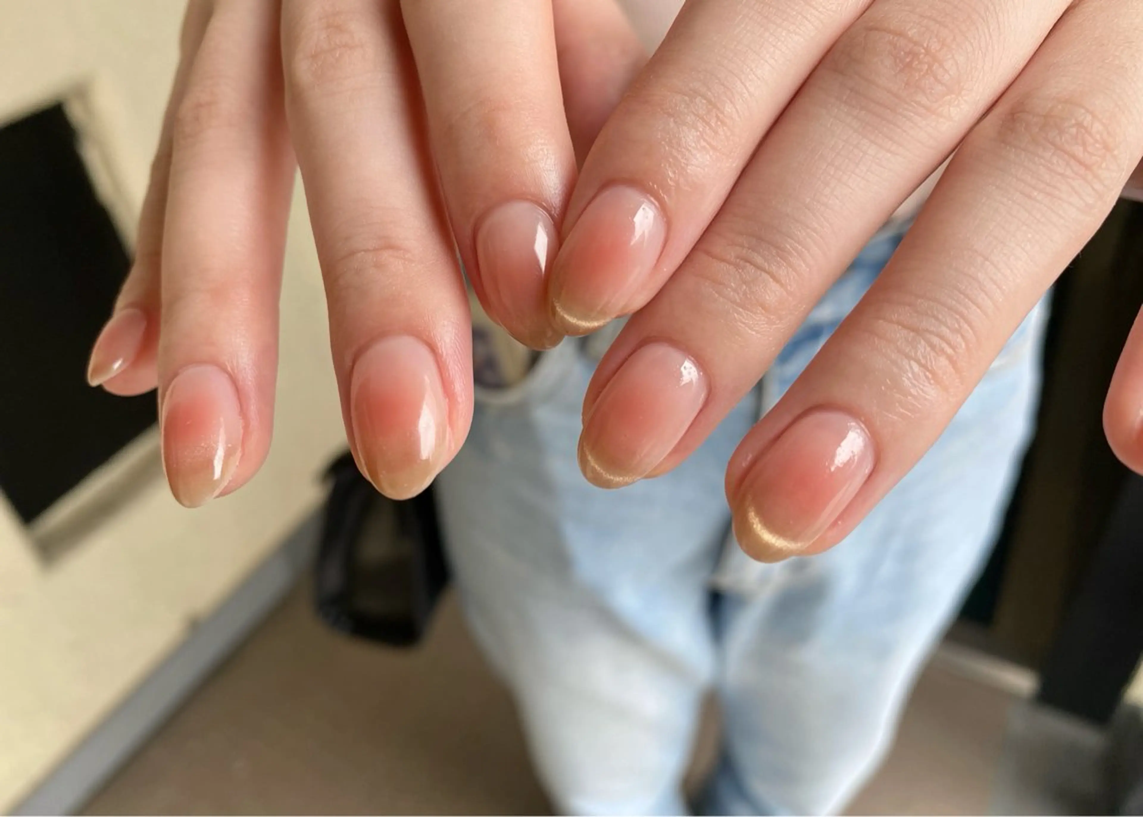 ネイル チークネイル フレンチネイル 韓国ネイル マグネットネイル マグネットフレンチ ハンドネイル 商 小清のネイルデザイン