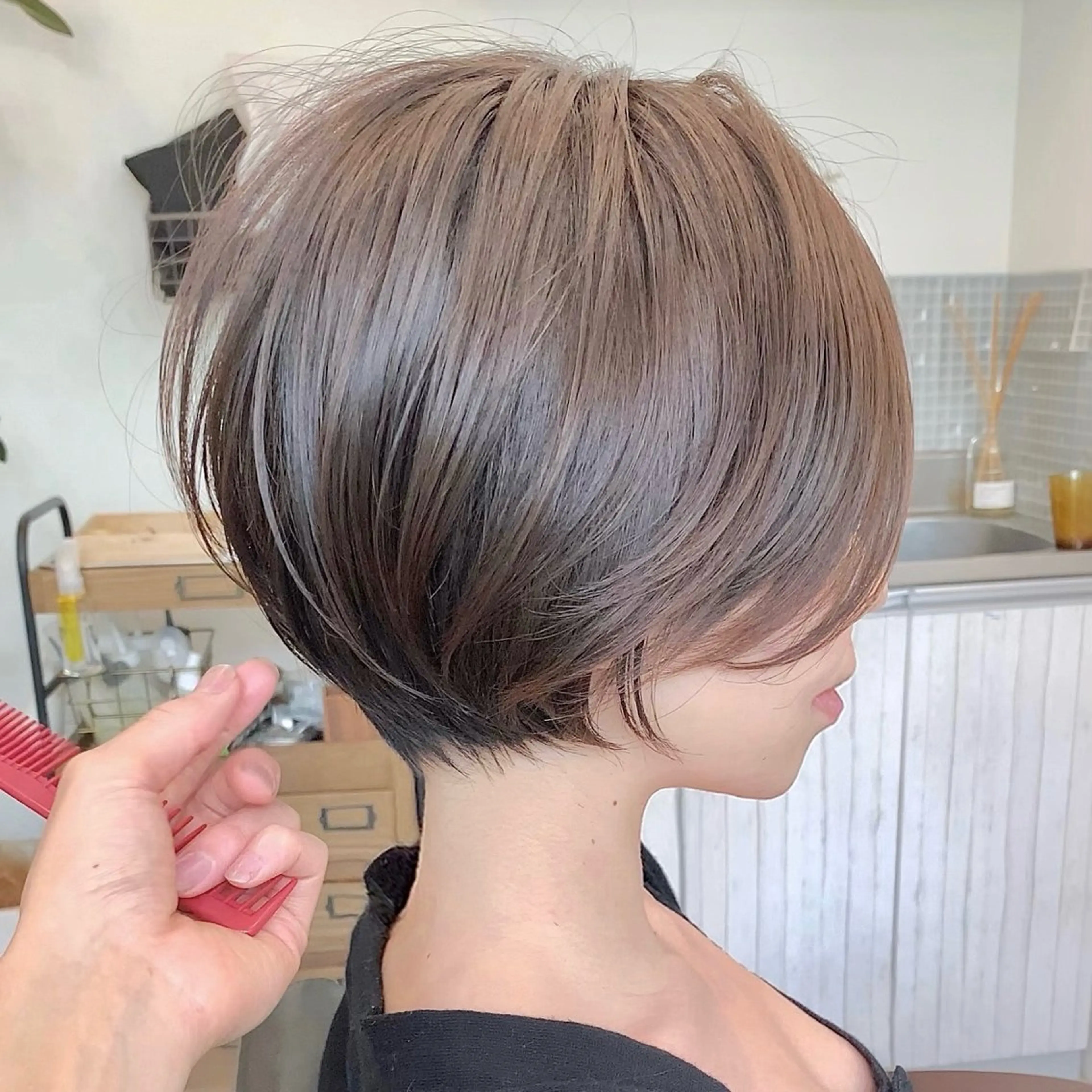 【🟥ショートヘア限定🟥】似合わせショートカット+地毛風縮毛矯正+トリートメントの写真