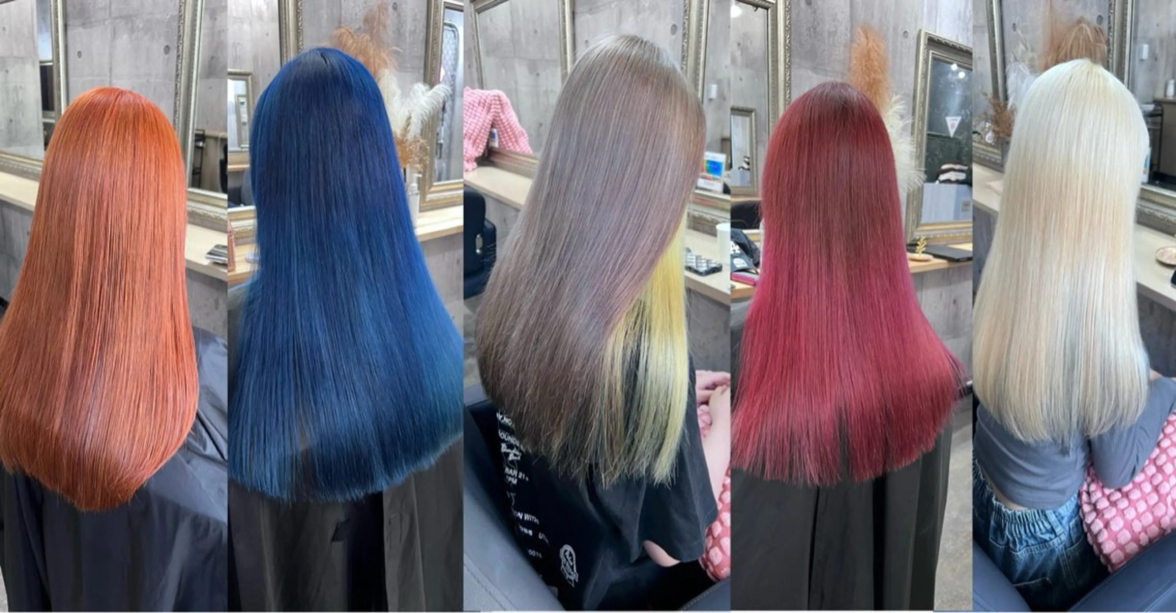 ミディアム サニーサイド大名 ダブルカラー髪質改善のヘアスタイル