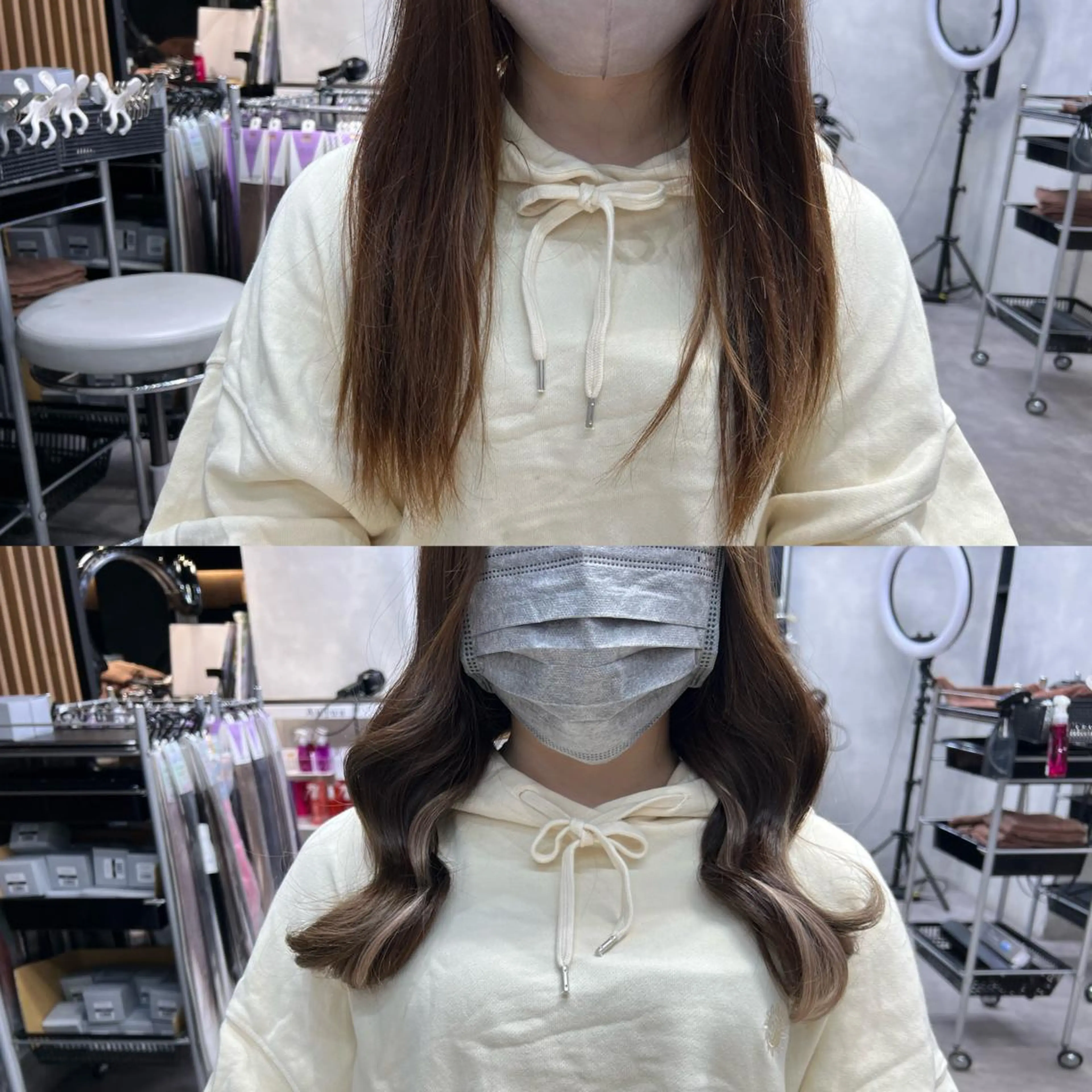 ロング カラー ヘアアレンジ シールエクステ アディクシーカラー アッシュ バレイヤージュ ベージュカラー ヘアカラー エクステ ar+ ❤︎ maiのヘアスタイル