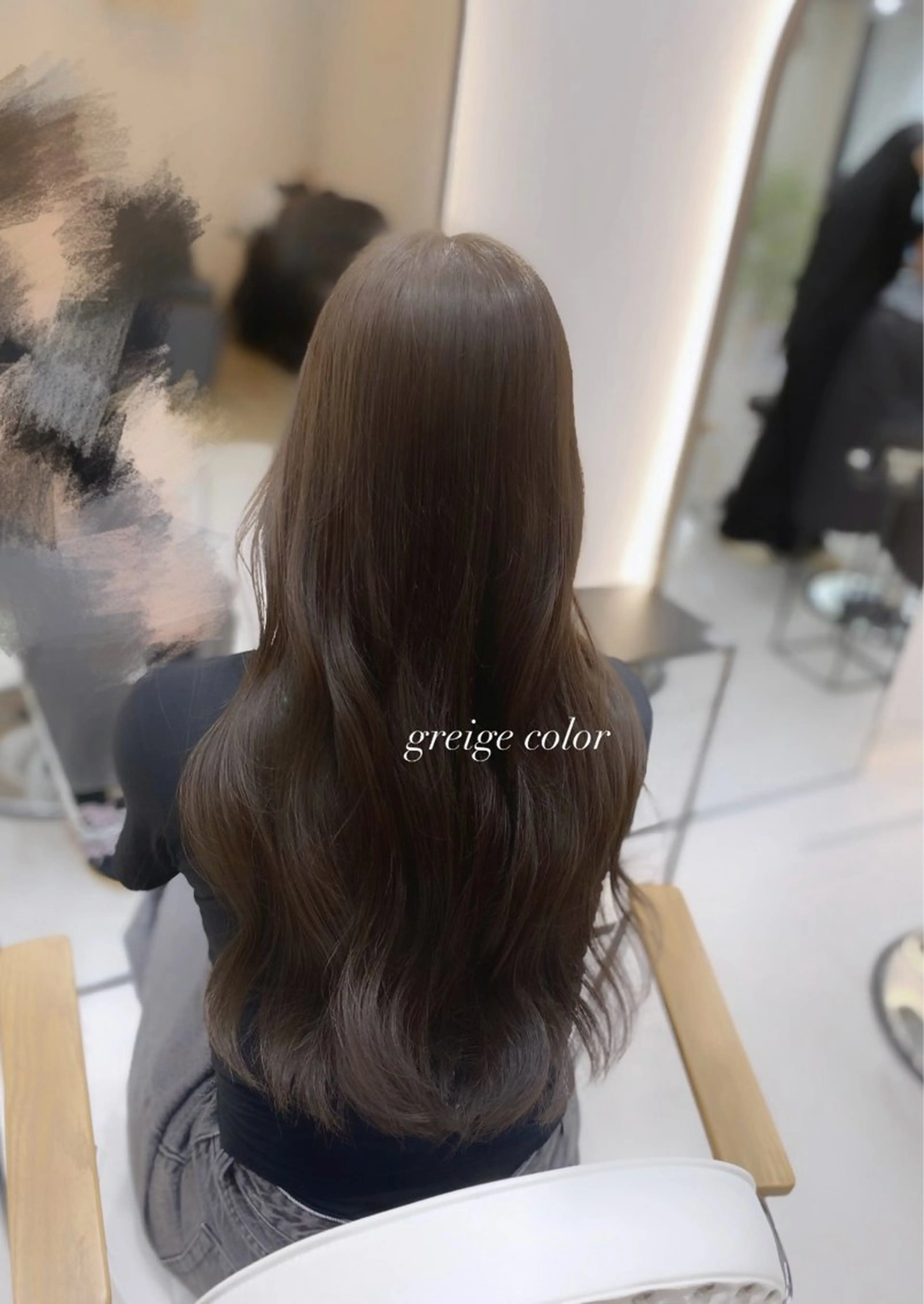 ロング カラー 透明感カラー グレージュ 似合わせカット カット ヘアカラー トリートメント 艶髪・透明感カラー・ 韓国ヘア・Yuriのヘアスタイル