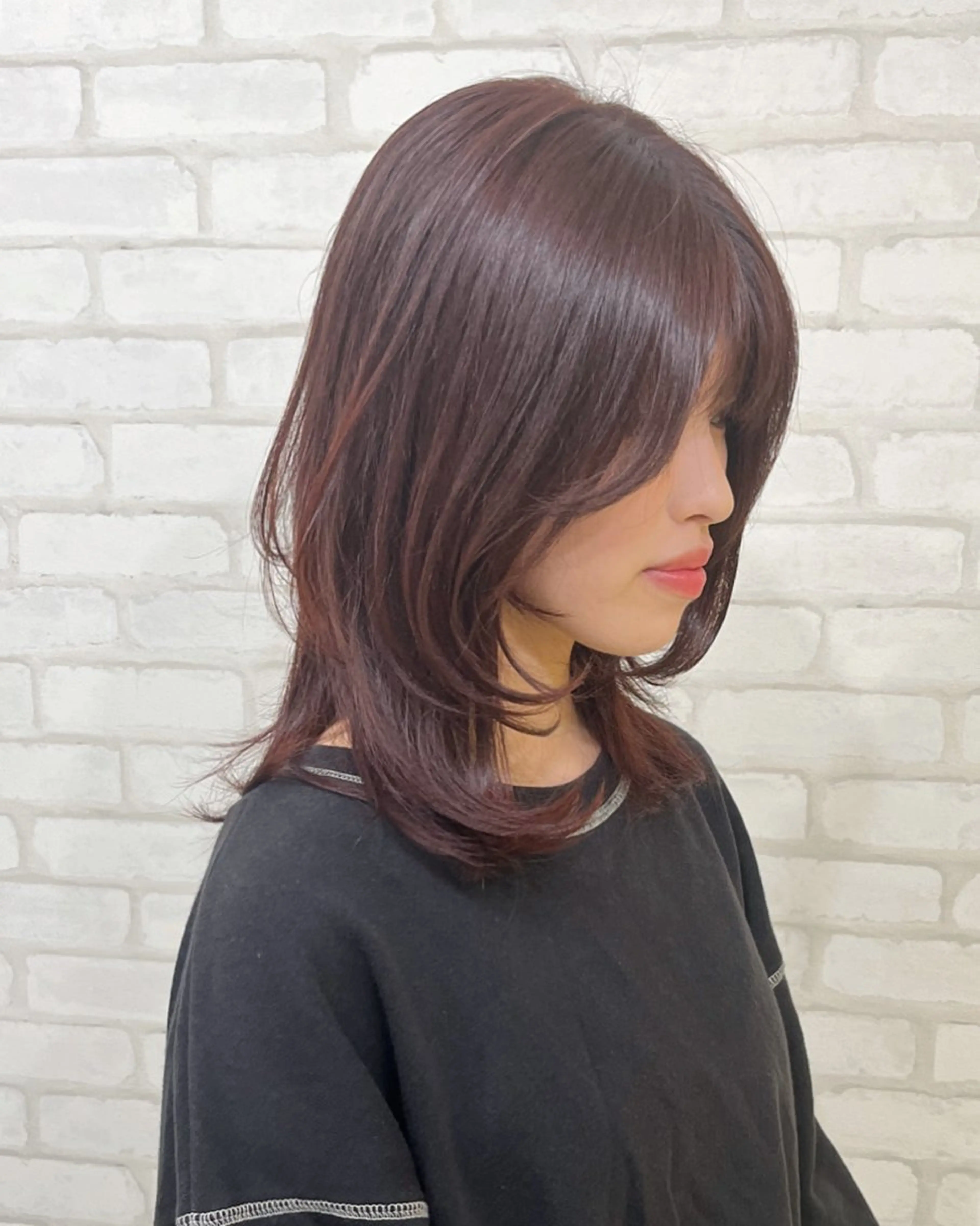ミディアム カラー カット ヘアカラー トリートメント abilita AZUSAのヘアスタイル