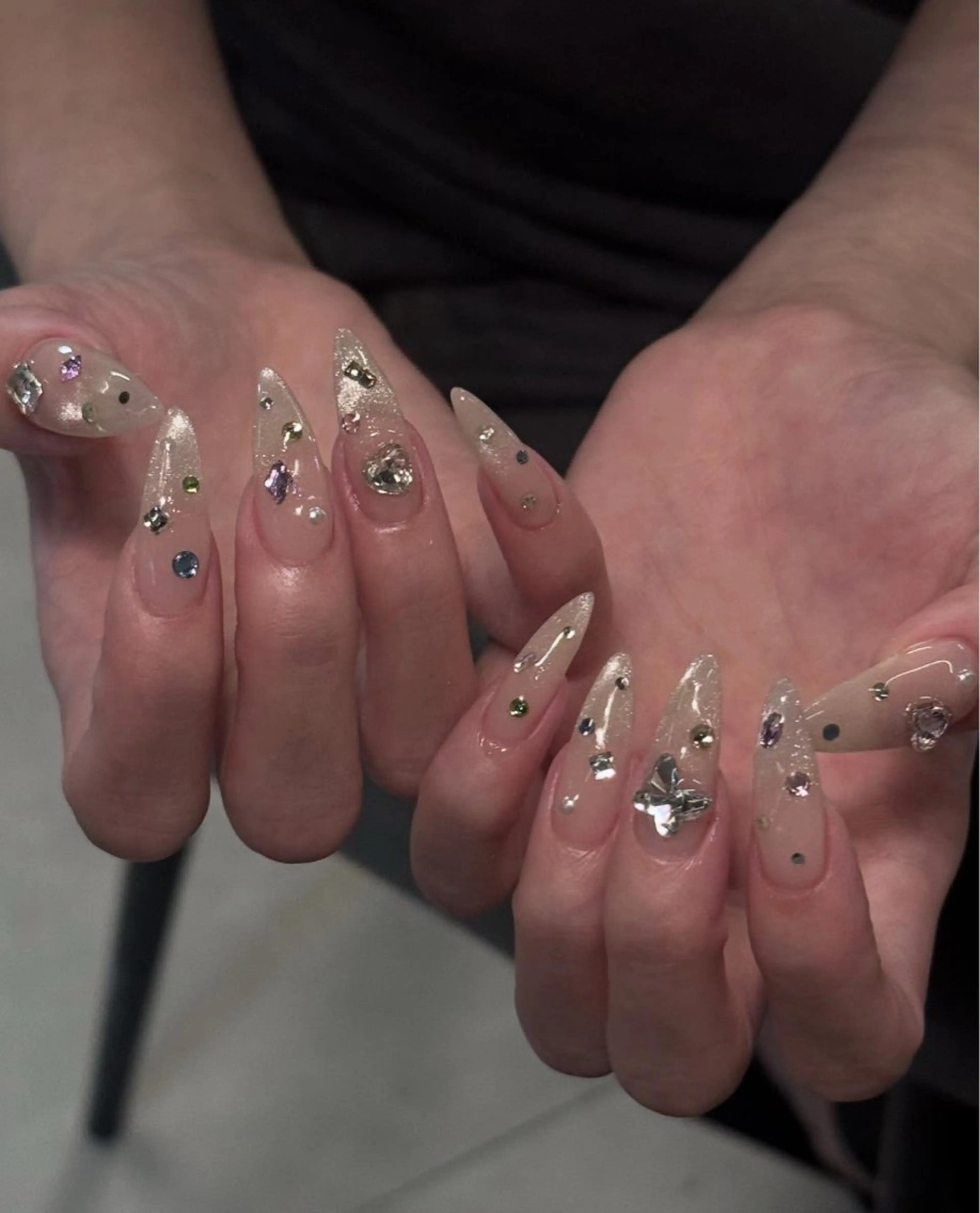 ネイル アートネイル フレンチネイル ジェルネイル キラキラネイル ニュアンスネイル ハンドネイル Ryu Nail Studio所属・Ryu Nail YukiChanのネイルデザイン