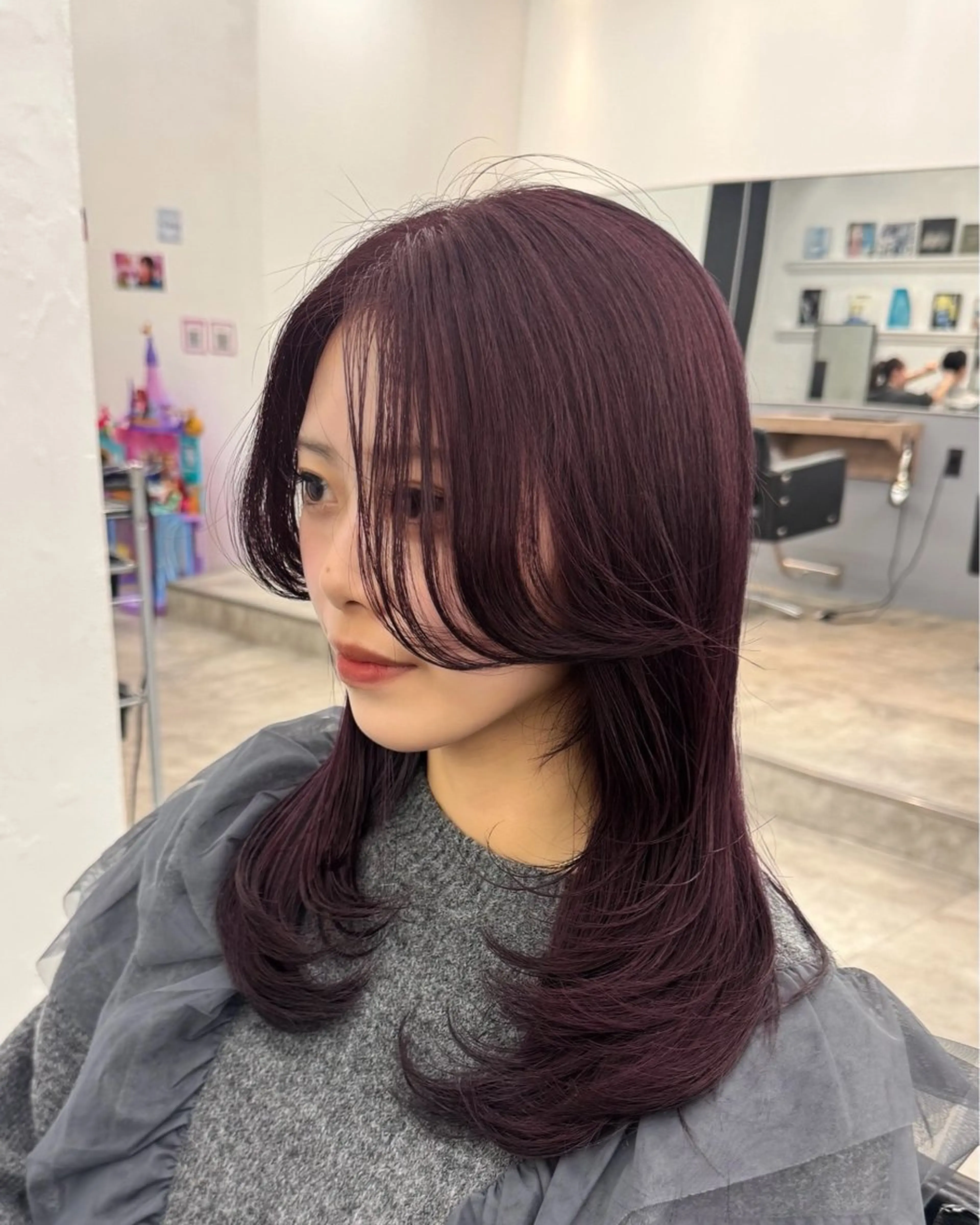 ロング カラー カット ヘアカラー トリートメント 暖色/ダブルカラー/ レッド/ kanaのヘアスタイル