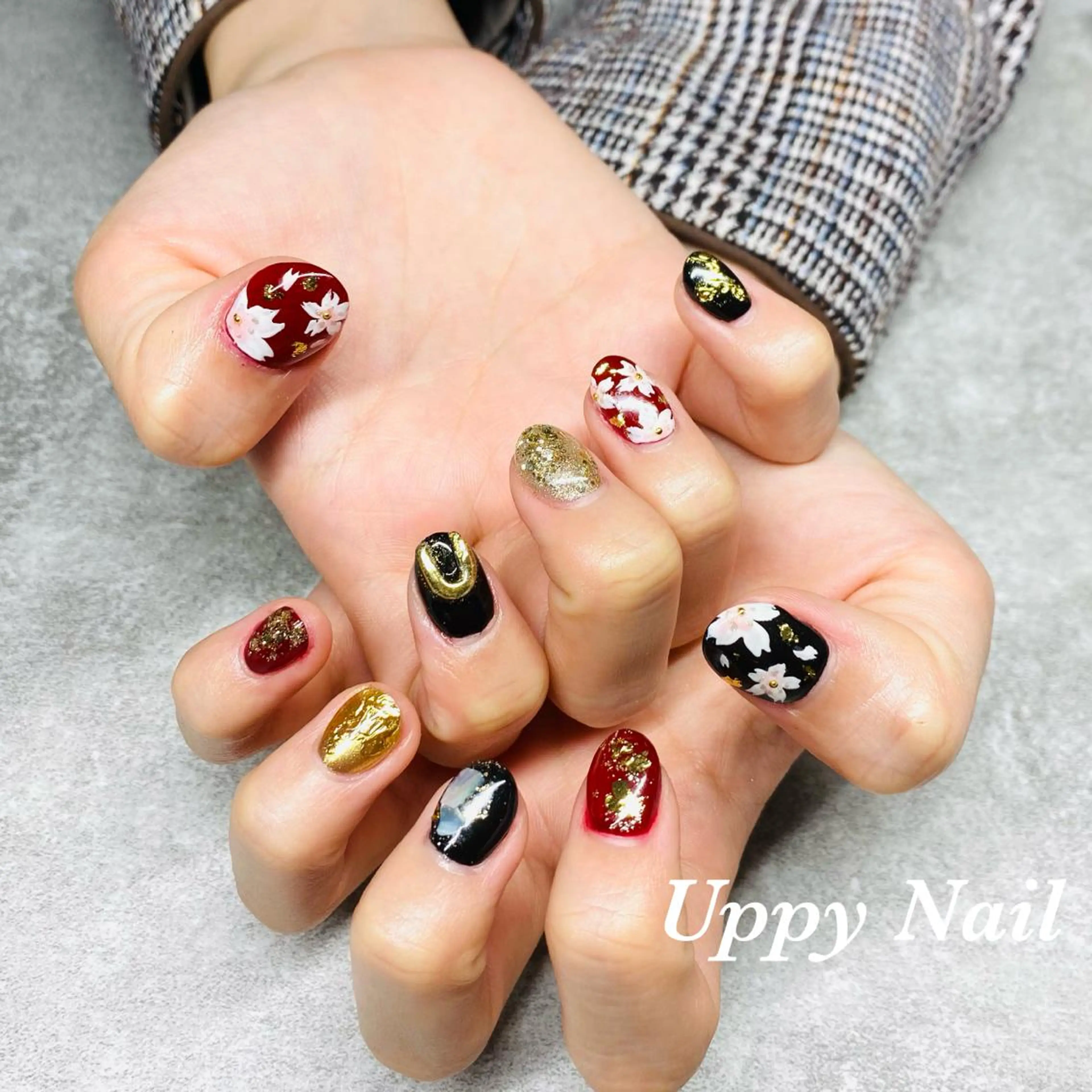 ネイル 桜ネイル 卒業式 ハンドネイル Uppy Nail ukyoのネイルデザイン