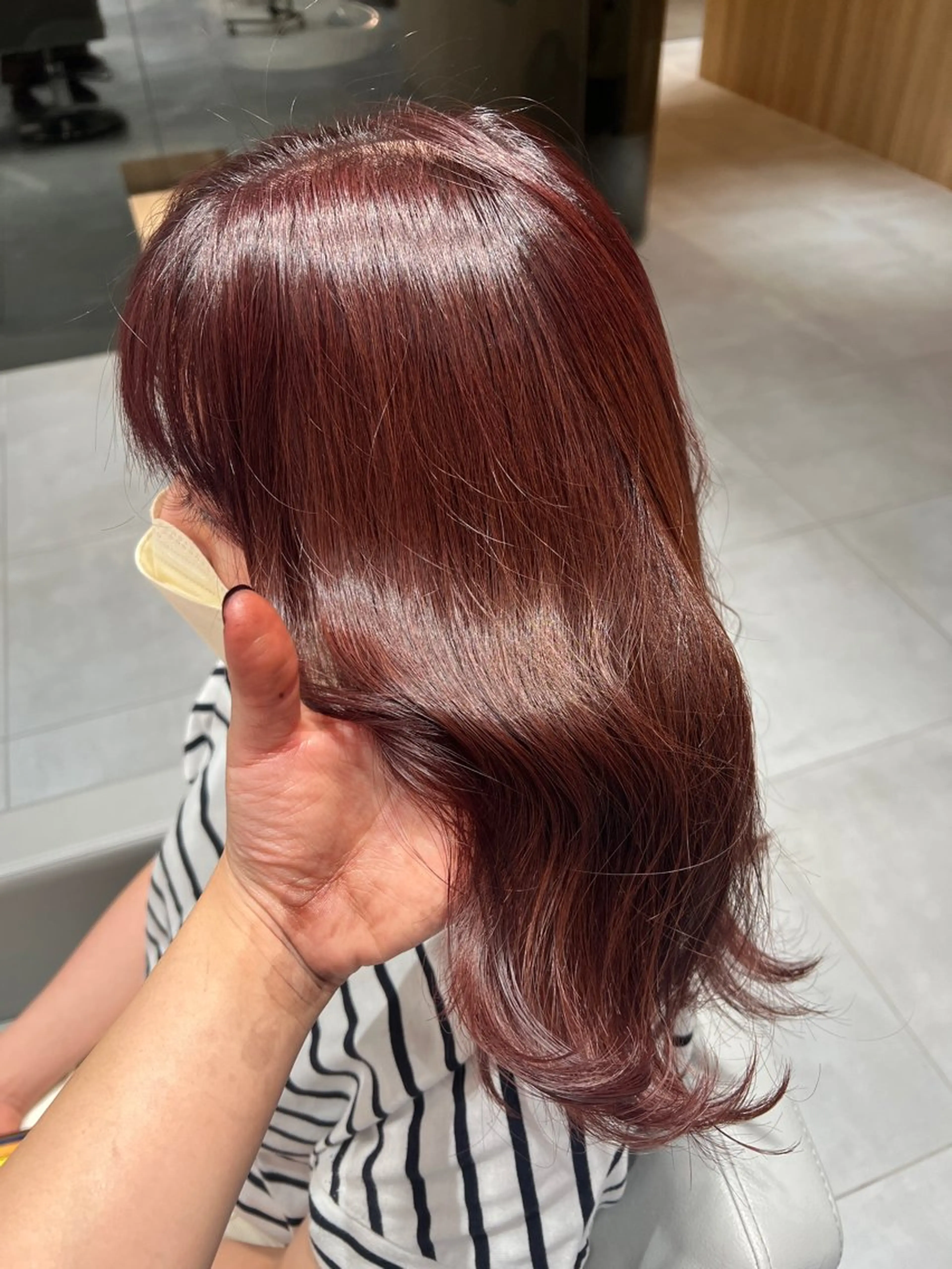 カラー ブラウンカラー ピンクカラー kako　ショート ボブのヘアスタイル
