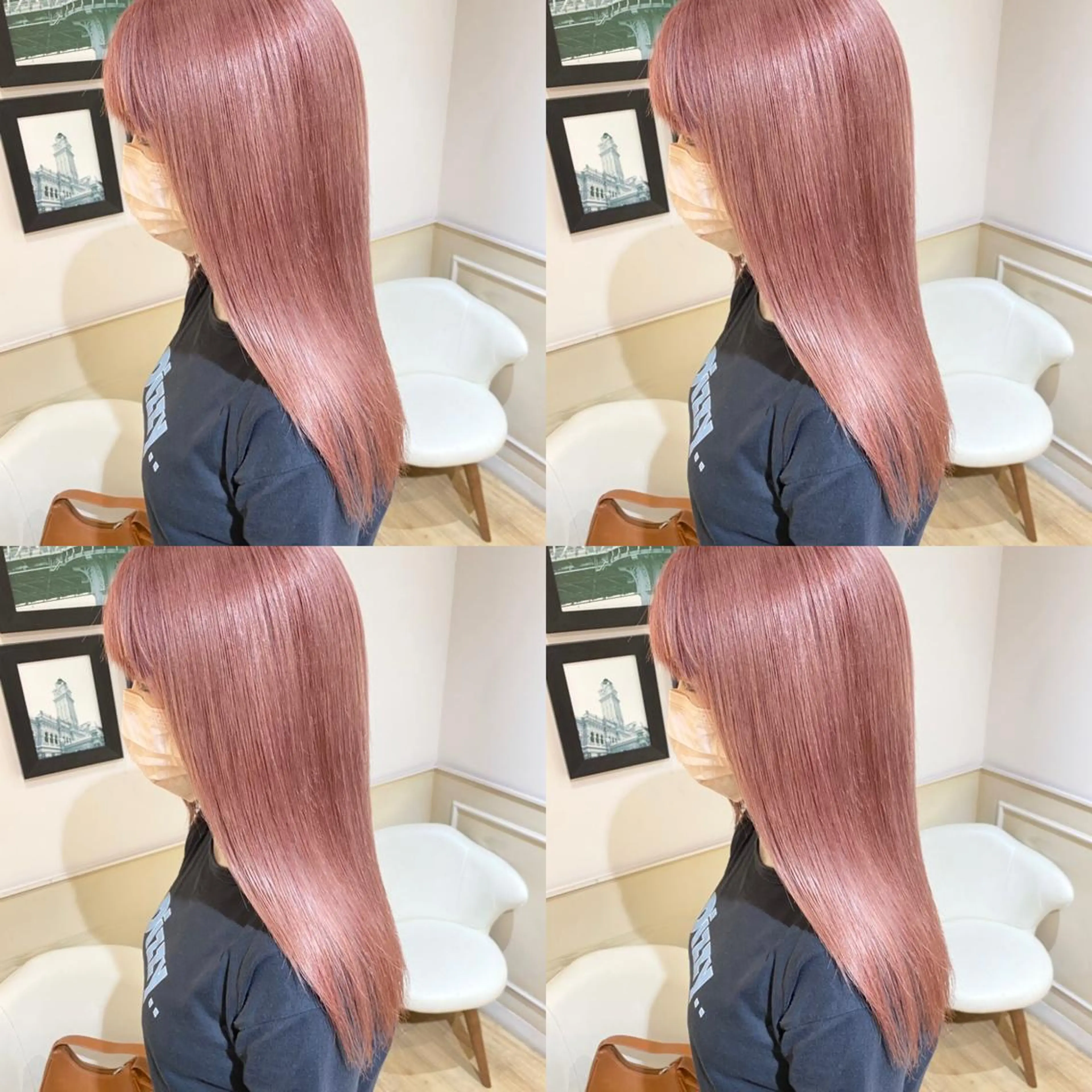 セミロング カラー アッシュ バレイヤージュ ベージュカラー ブリーチ グラデーションカラー 当日予約可能です！ 宜しくお願いします！のヘアスタイル