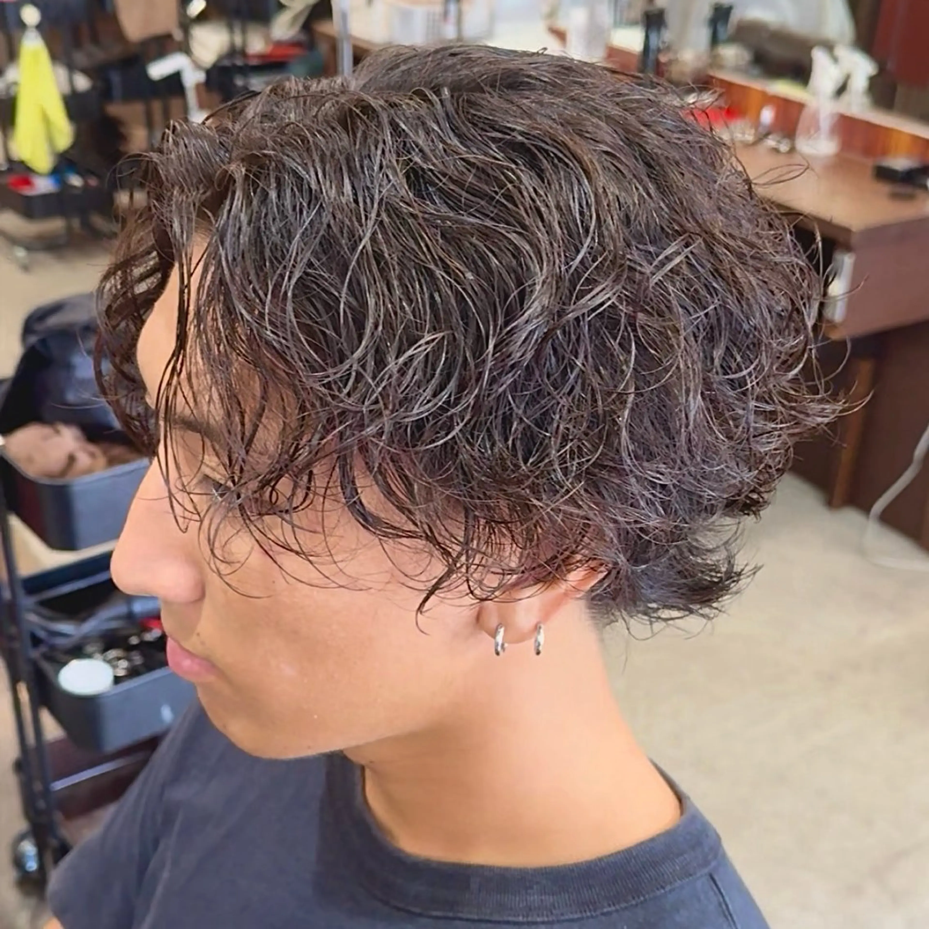 パーマ メンズ カット パーマ 波巻き|シャドウ| サーフカール|RYUのヘアスタイル