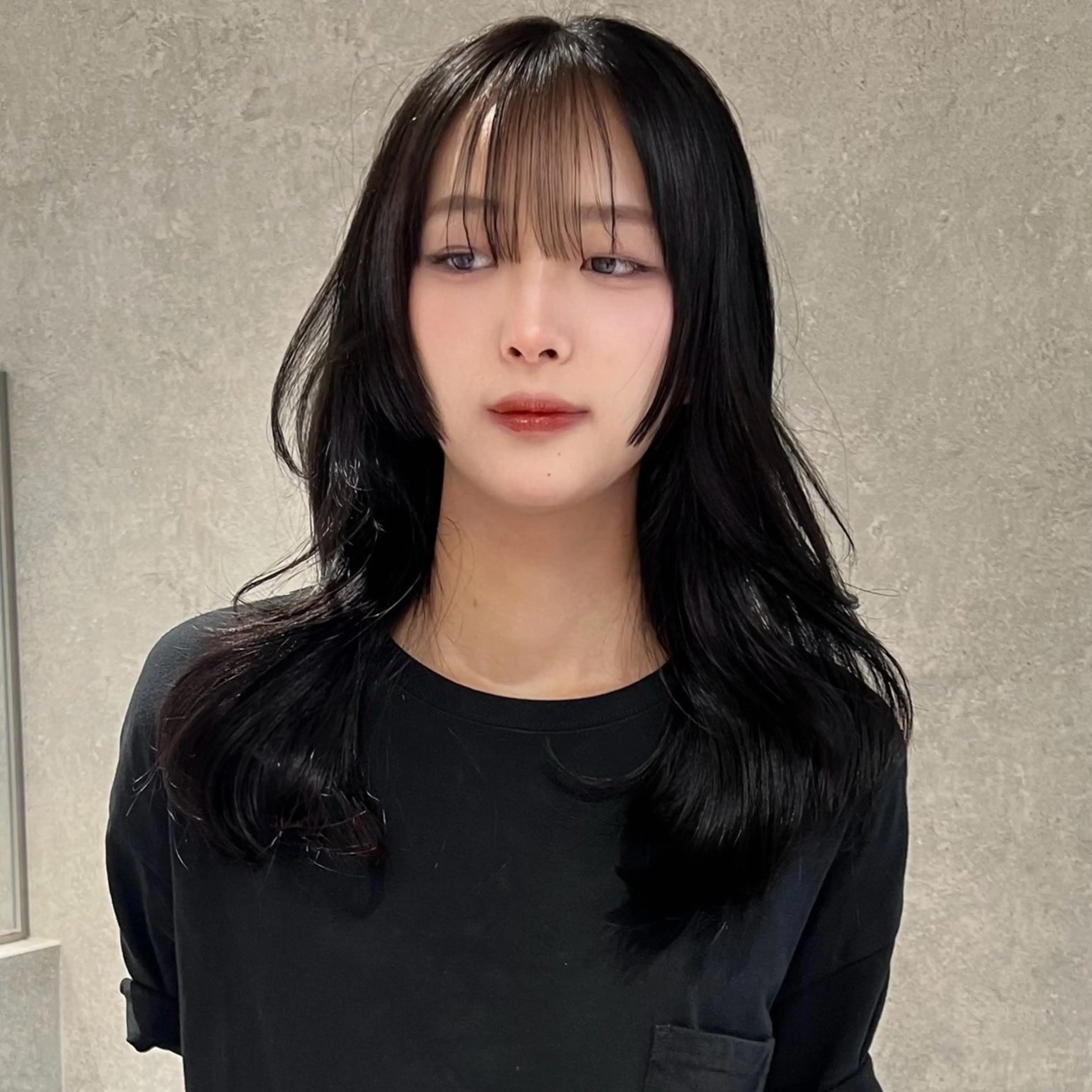 ロング 髪質改善 韓国風ヘア レイヤーカット 小顔カット カット トリートメント AI TOKYO　S所属・mizuki 【韓国レイヤー】のヘアスタイル