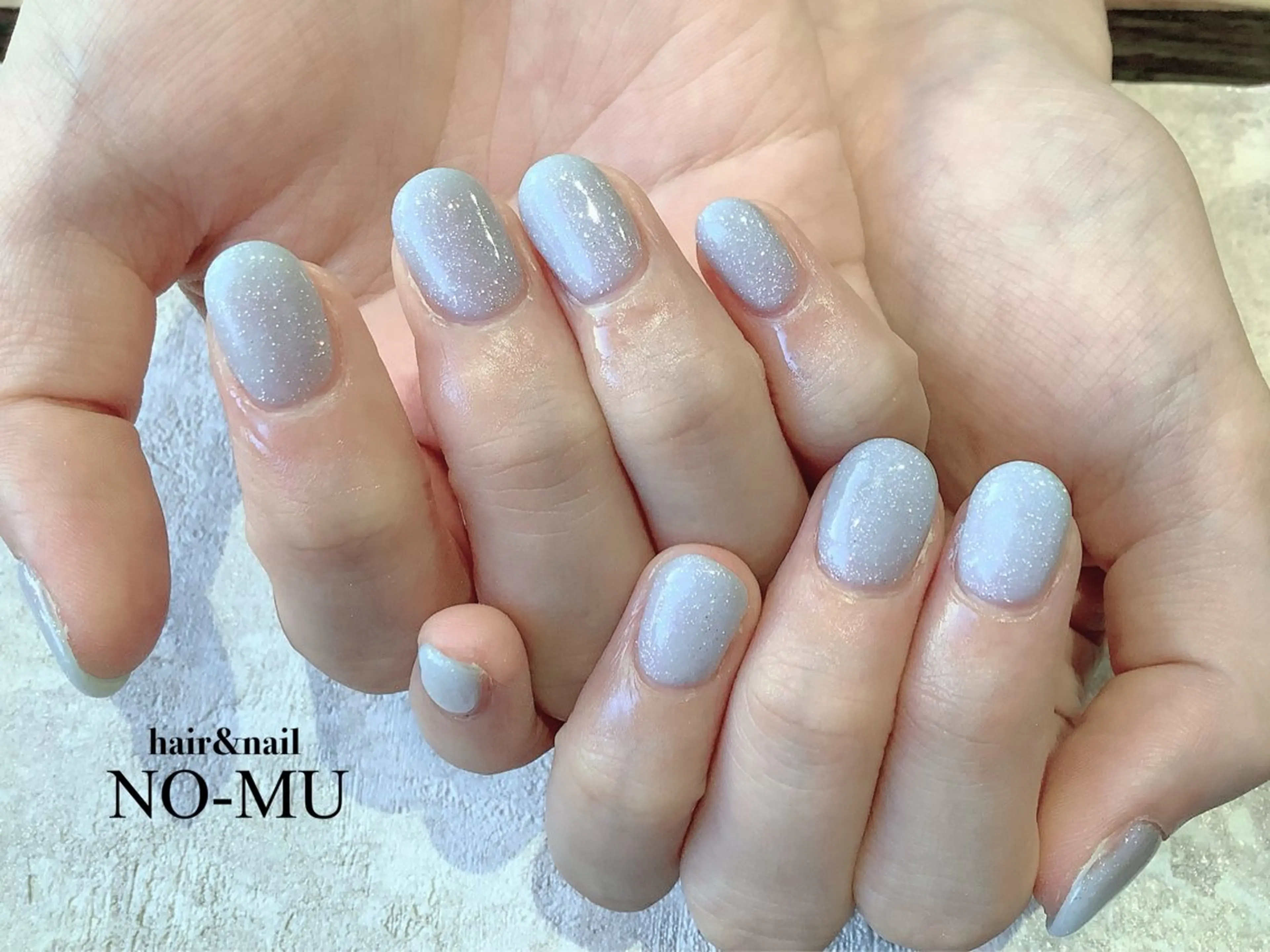 ネイル ラメ(グリッター) 水色 hair＆nail NO-MU所属・hair＆nail NO-MUのネイルデザイン