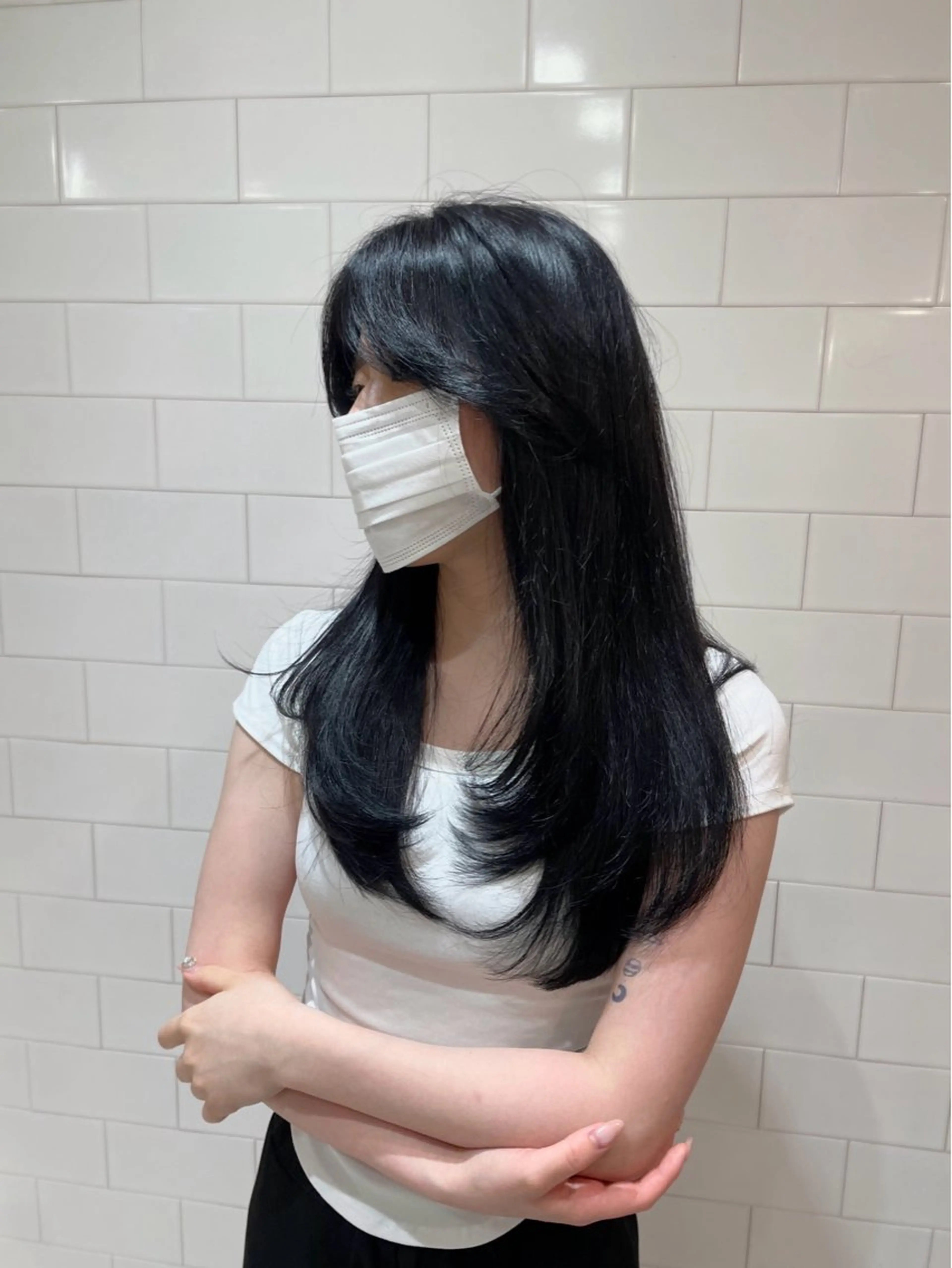 ロング 韓国風ヘア レイヤーカット カット ヘアカラー 韓国トレンドヘア しゅーやのヘアスタイル