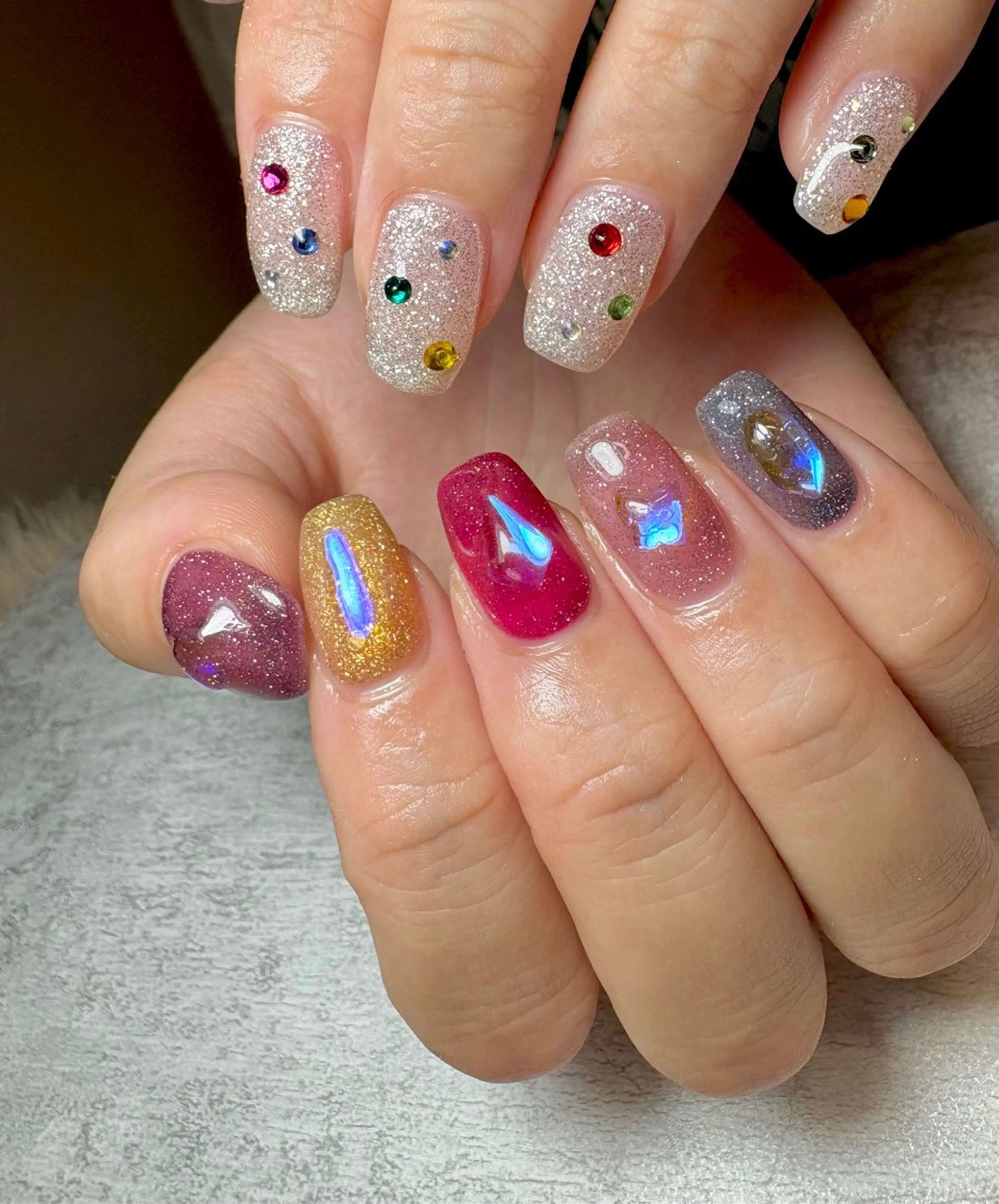 ネイル アートネイル 持ち込み ストーンネイル BEAUTY GARDEN 【nail salon unseul】所属・nana .のネイルデザイン