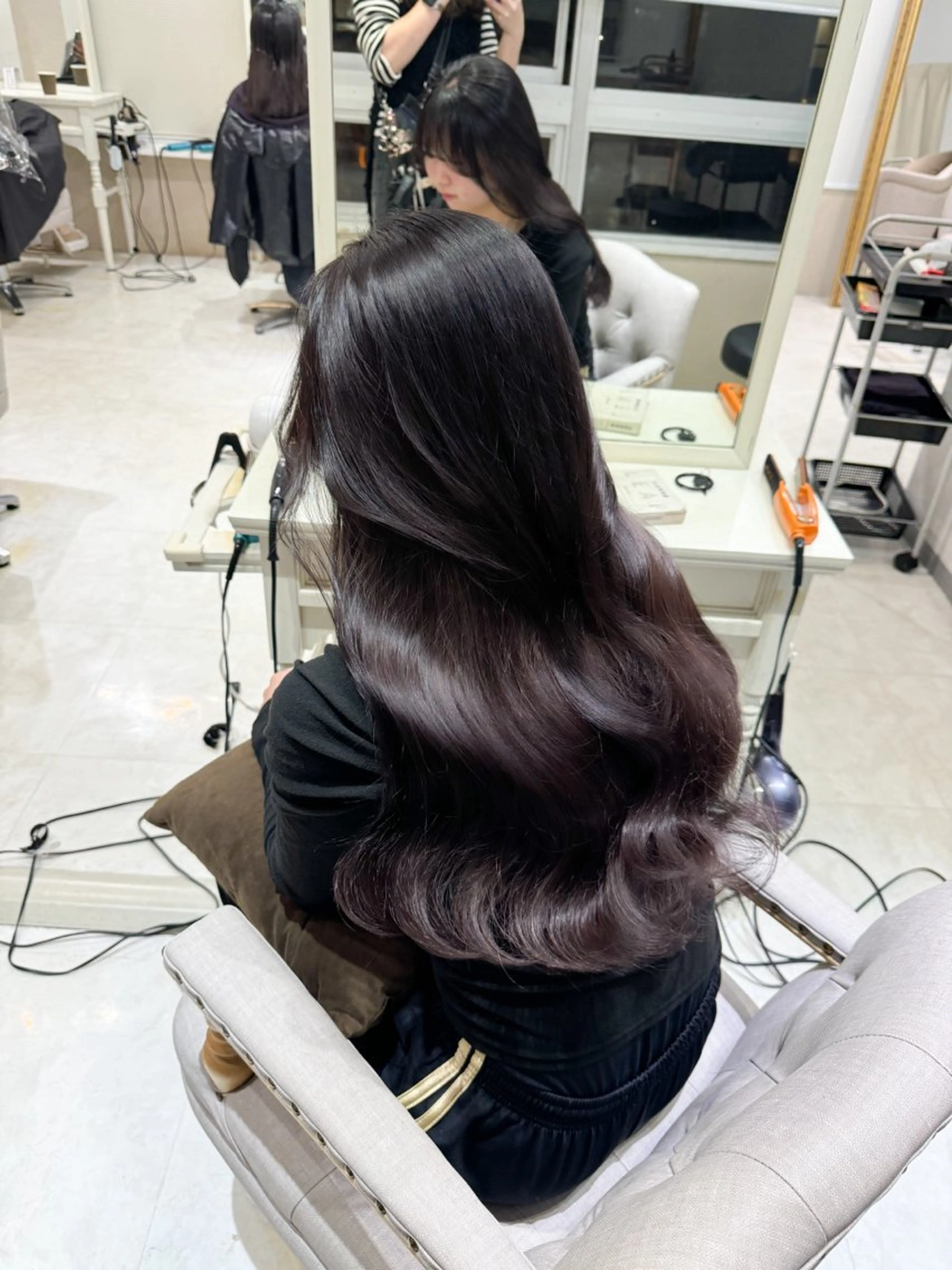 ロング カット ヘアカラー トリートメント 髪質改善韓国レイヤー SHIORI🦋のヘアスタイル