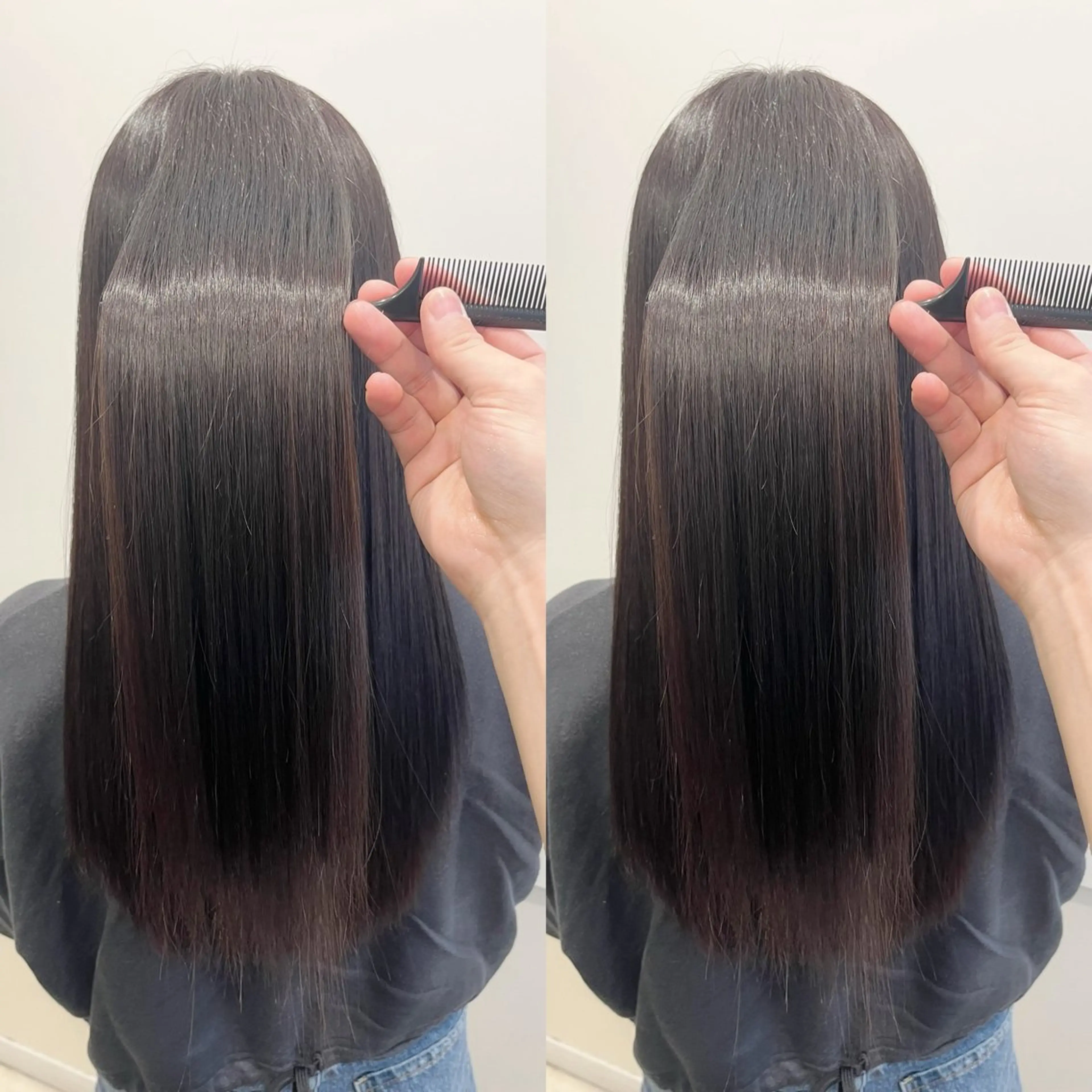 ロング 縮毛矯正/レイヤー /髪質改善カラーのヘアスタイル
