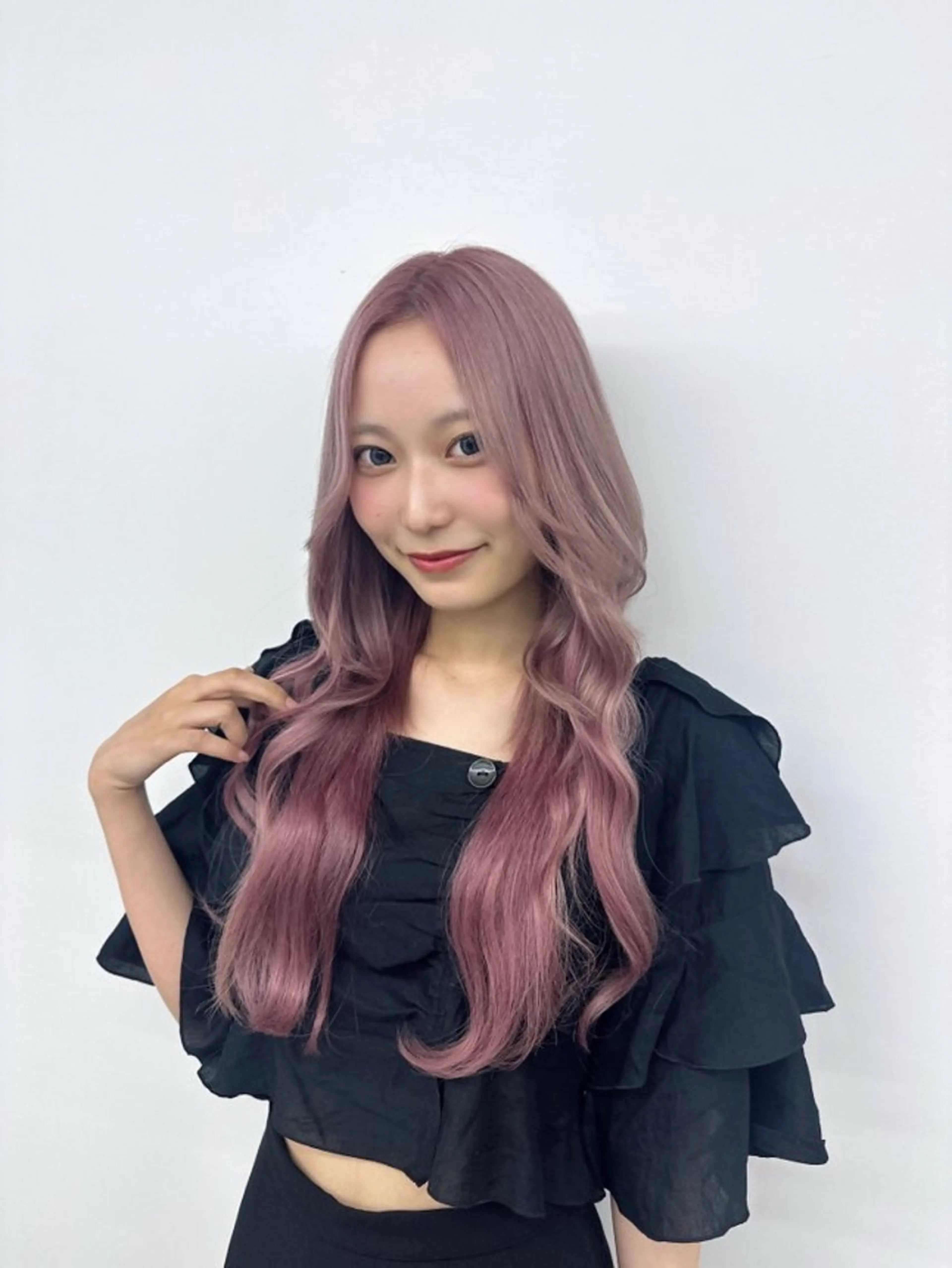 ロング カラー ブリーチ ラベンダーカラー ピンクカラー ピンクラベンダー 福岡/ハイトーン/ エクステ/KENTAのヘアスタイル