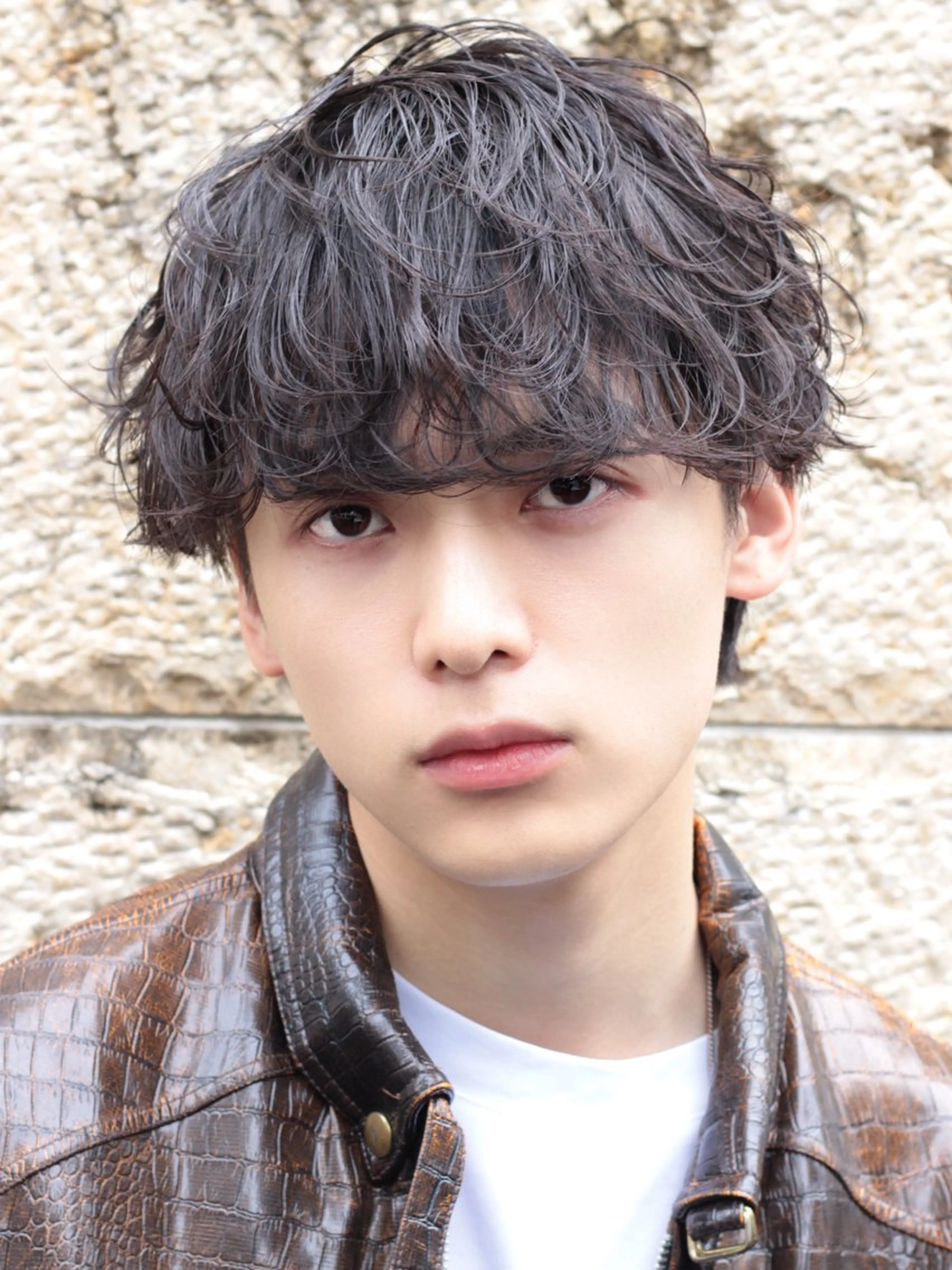 パーマ メンズ カット パーマ シャドウ/波巻き 朝崎倭斗のヘアスタイル