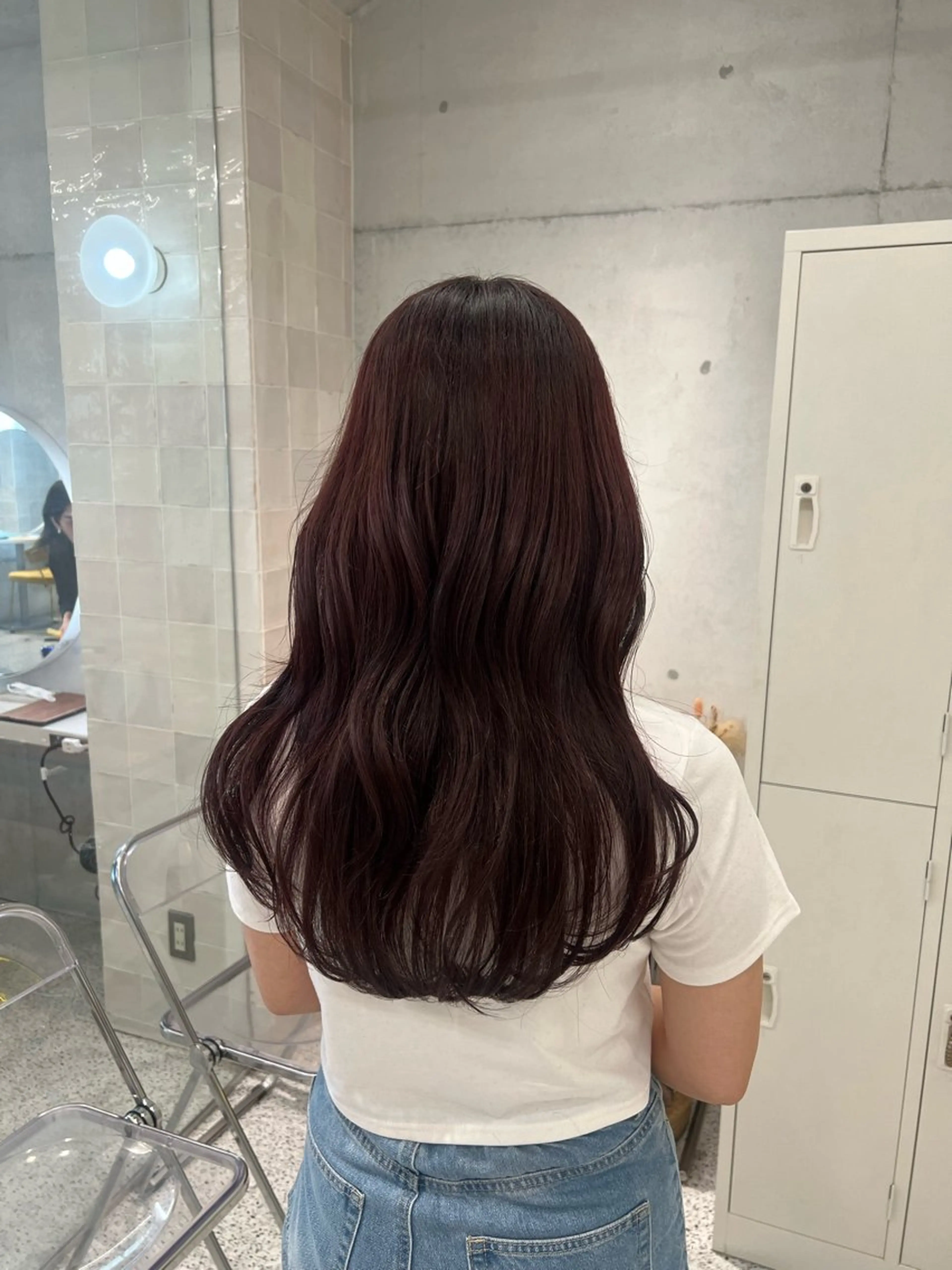 セミロング カラー ブラウンカラー ピンクカラー ピンクブラウン カット ヘアカラー トリートメント 韓国ヘア☁️ mitsukiのヘアスタイル