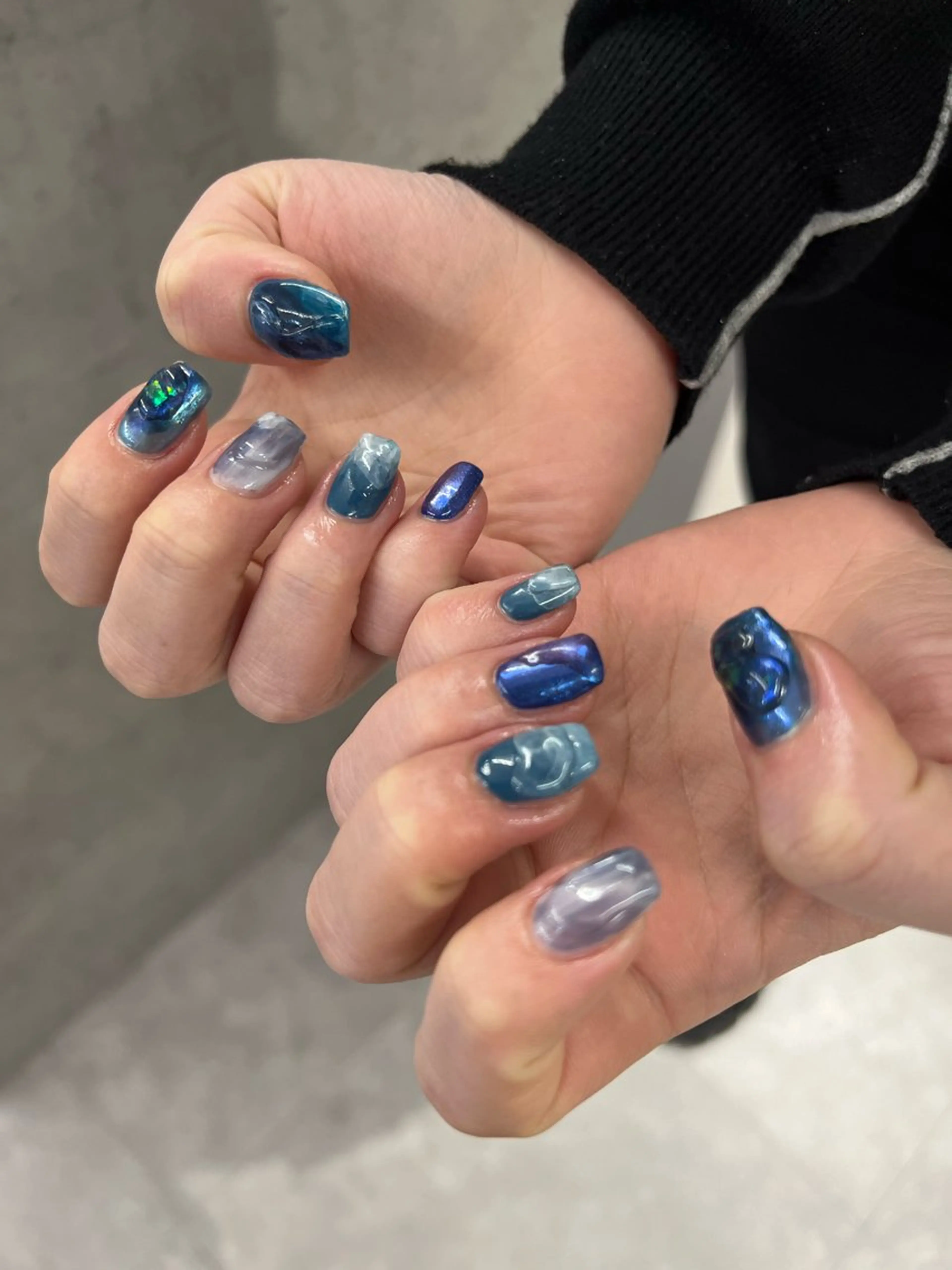 ネイル オーロラネイル クリアネイル ハンドネイル ハンドケア Bana_ Nailのネイルデザイン