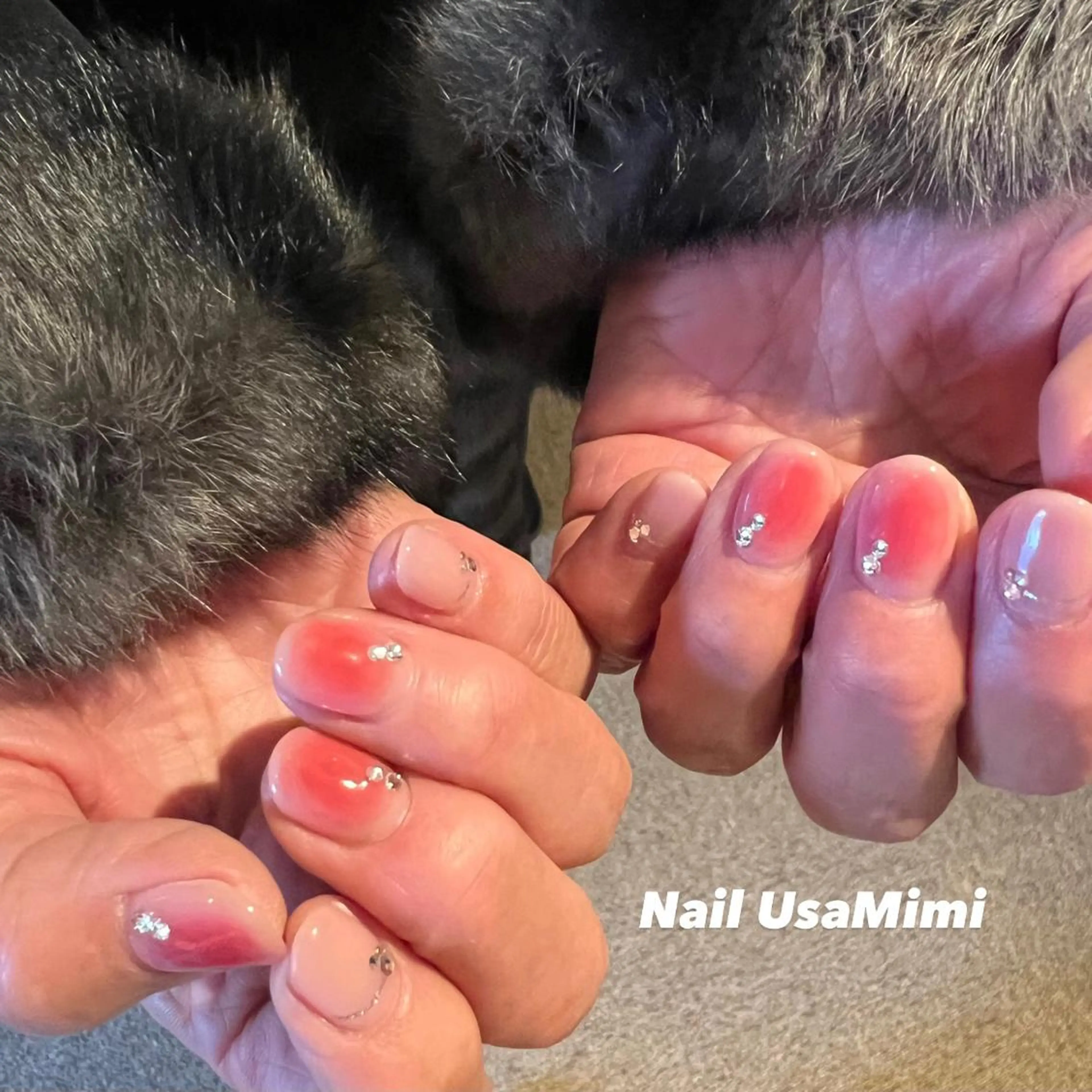 ネイル フットネイル ジェルネイル マグネットネイル 持ち込み ニュアンスネイル 本町ネイルNail UsaMimiのネイルデザイン