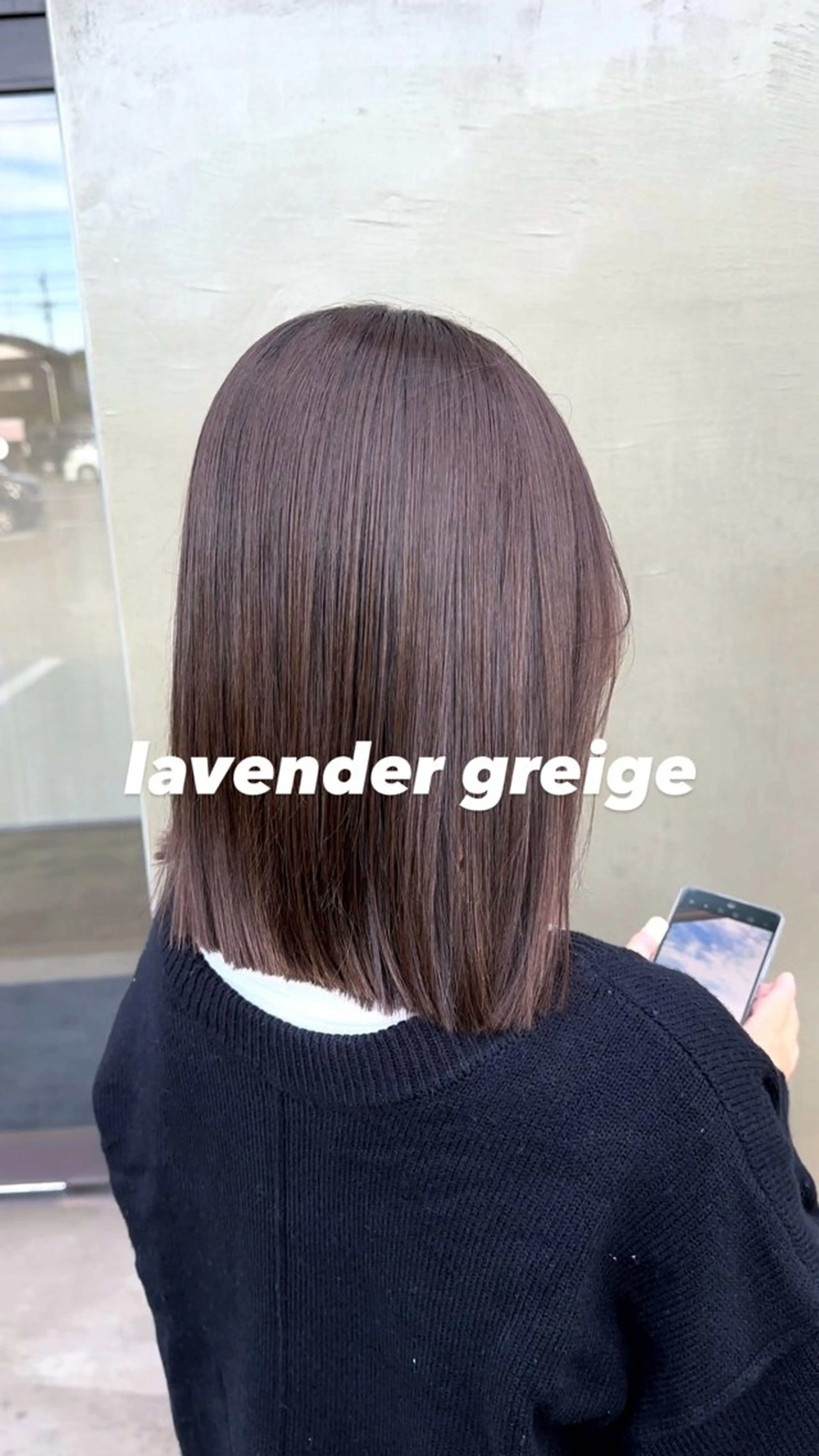 ミディアム カラー グレージュ ラベンダーカラー ラベンダーグレージュ ラベンダーグレー 各務原/カラー/ブリ ーチお任せください!のヘアスタイル