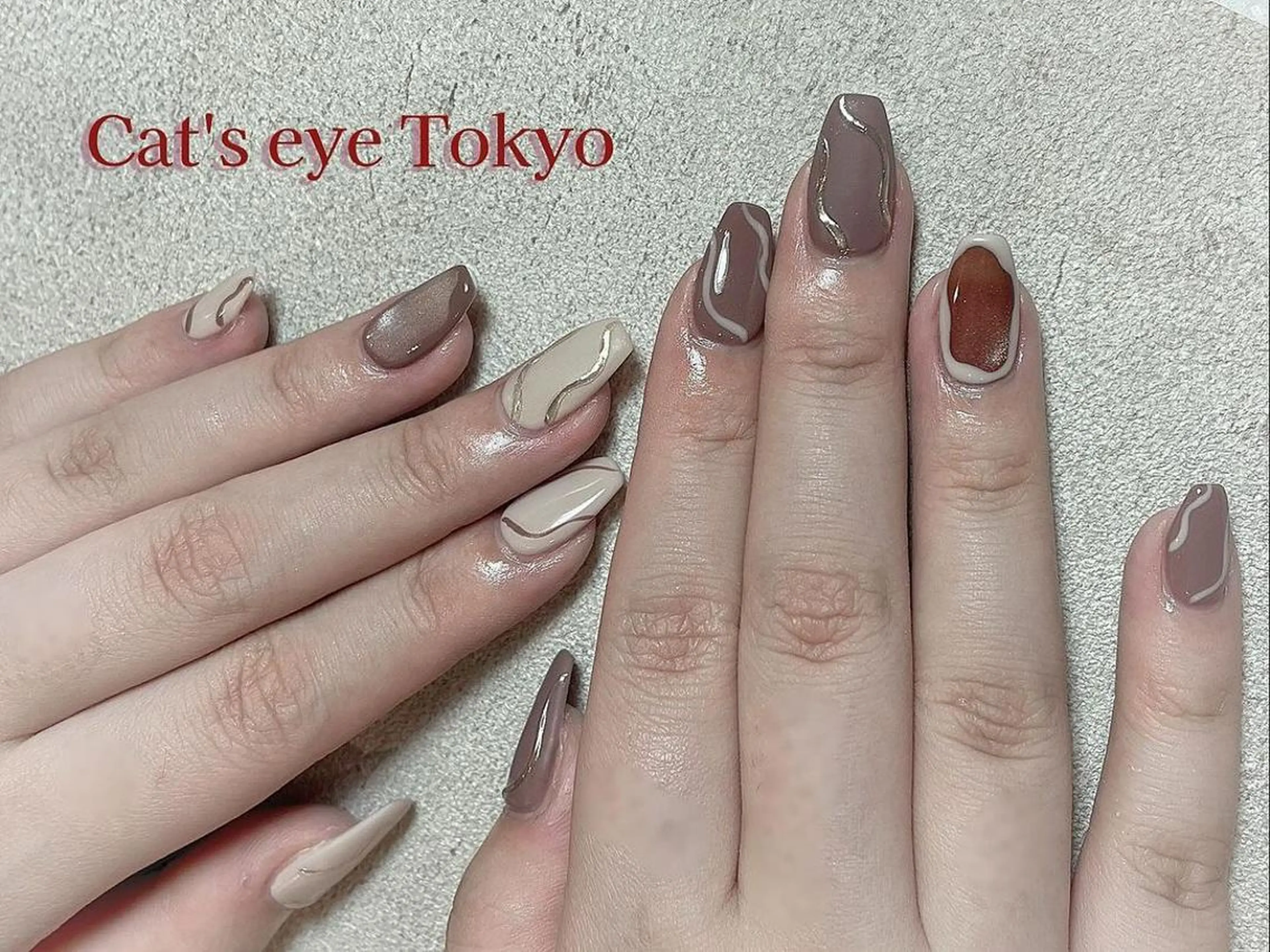 ネイル アートネイル ジェルネイル マグネットネイル ミラーネイル 持ち込み Cat's eye TOKYO 新宿店のネイルデザイン