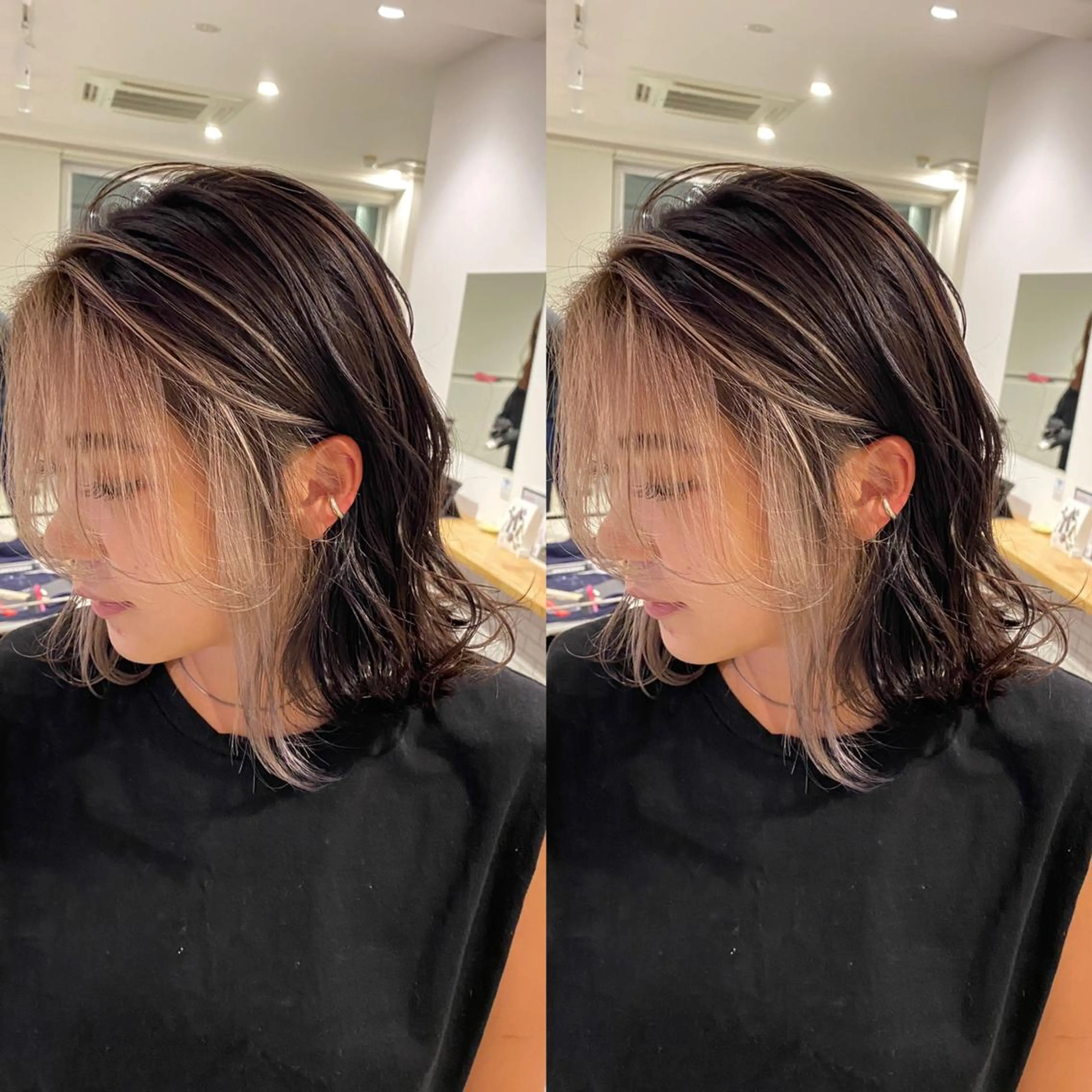 ショート カラー ミストバング  フェイスフレーミング ヘアカラー kalahair salon ブリーチのヘアスタイル