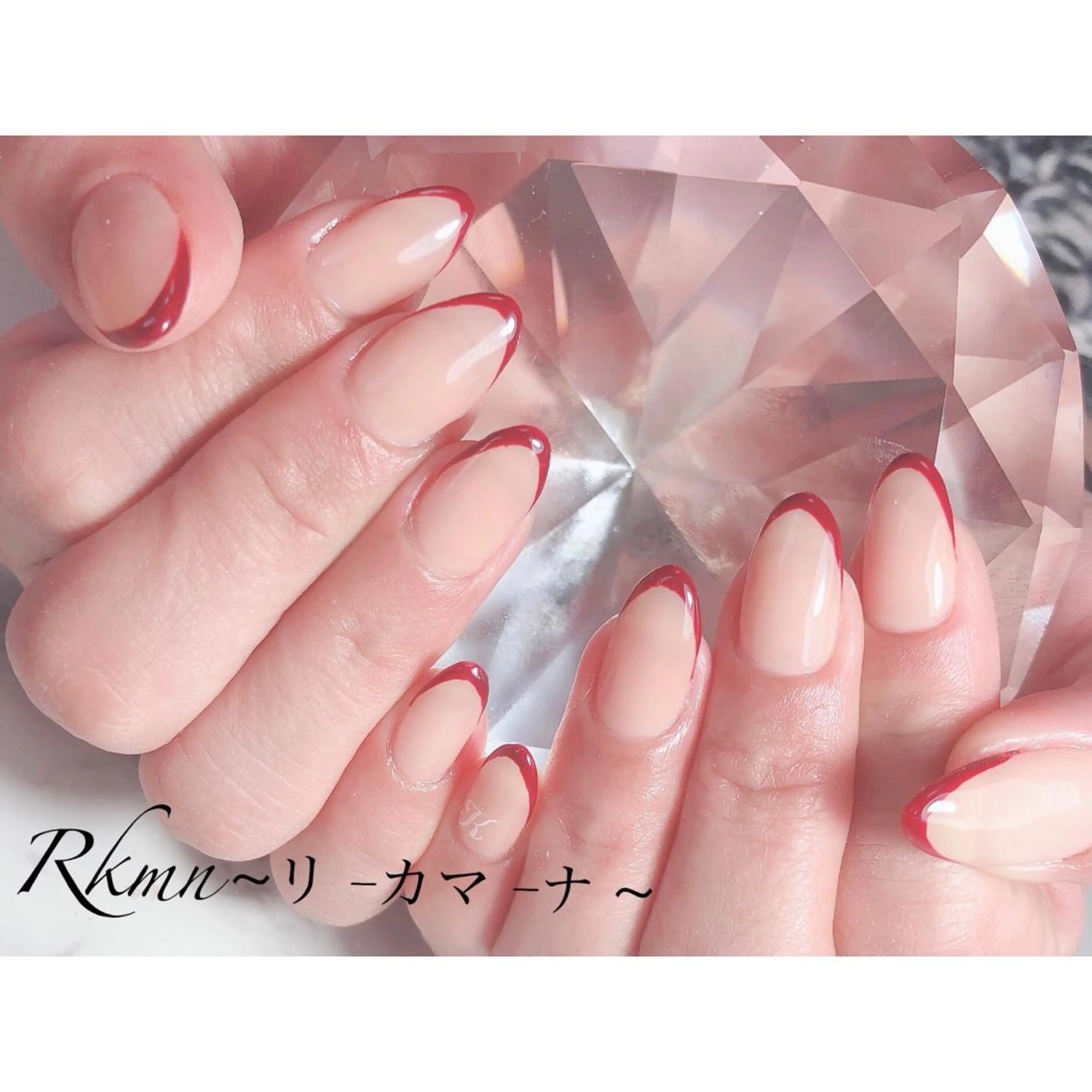 スキニーフレンチ #ボルドー #イニシャル #ネイリスト #ネイル