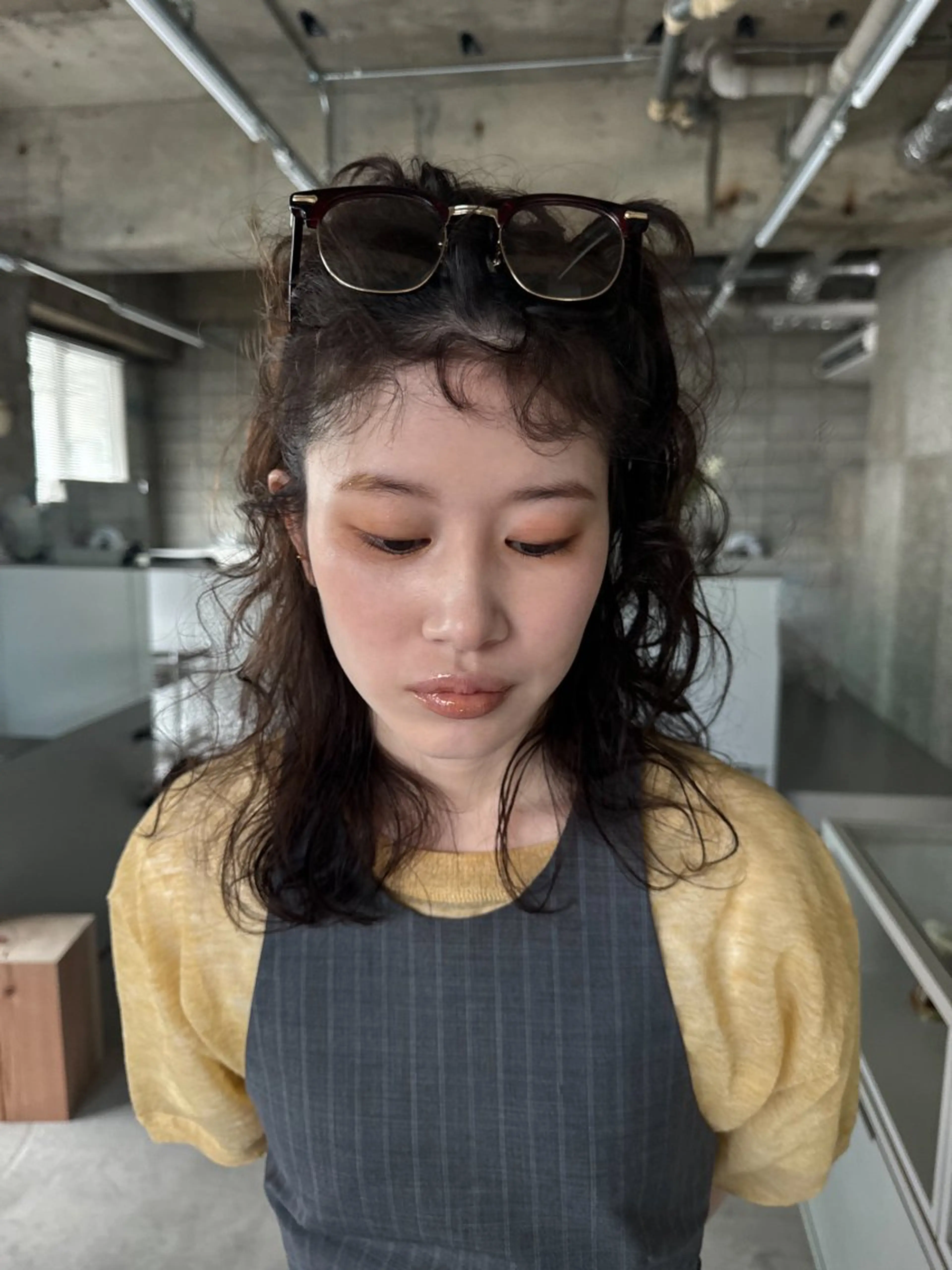 ミディアム カラー パーマ ヘアアレンジ メンズ casey mayuのヘアスタイル