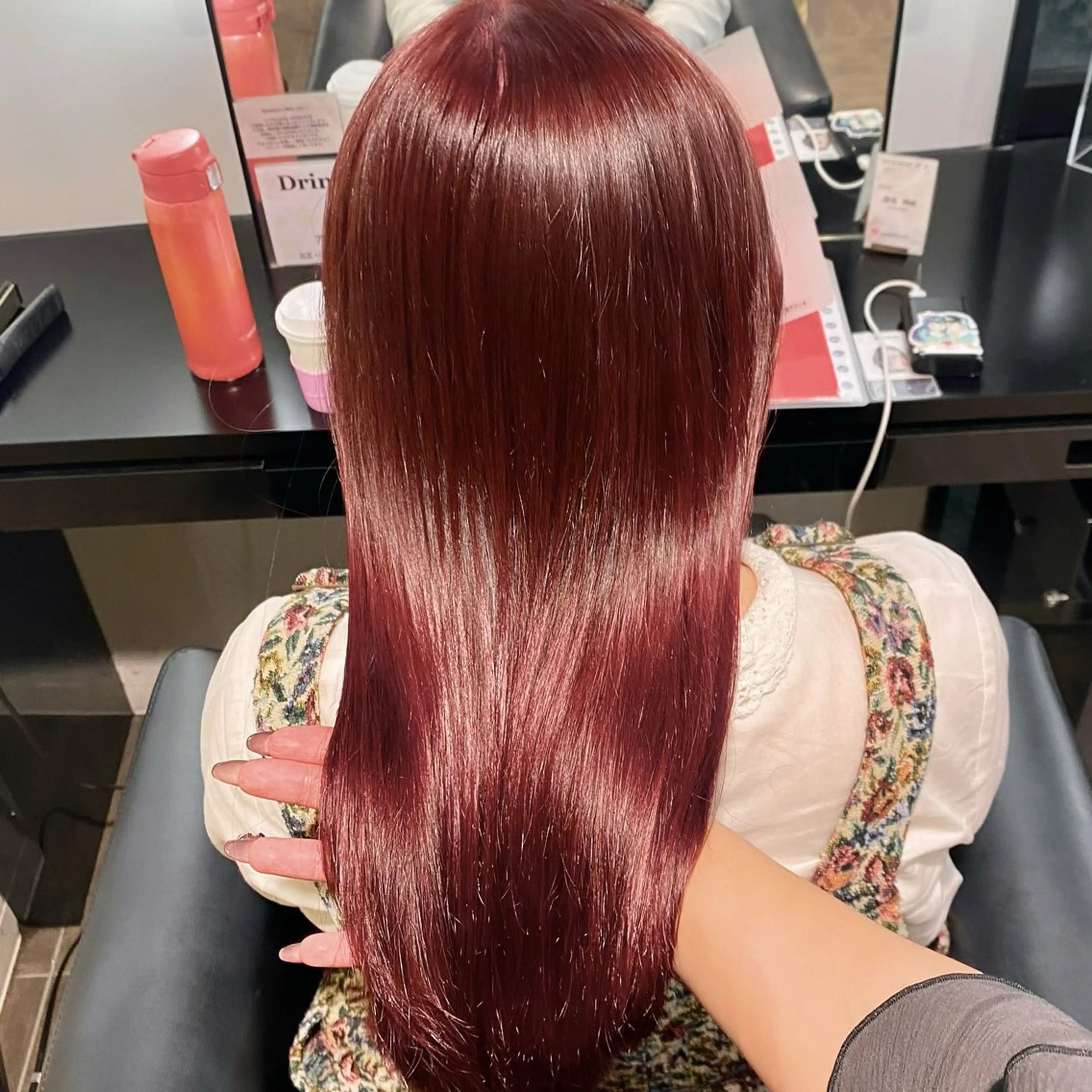 ロング カラー ブリーチ 透明感カラー ダブルカラー ブリーチなしカラー レッドカラー ヘアカラー トリートメント 🤍愛されヘア⌇ 𝐑 𝐈 𝐎🤍のヘアスタイル