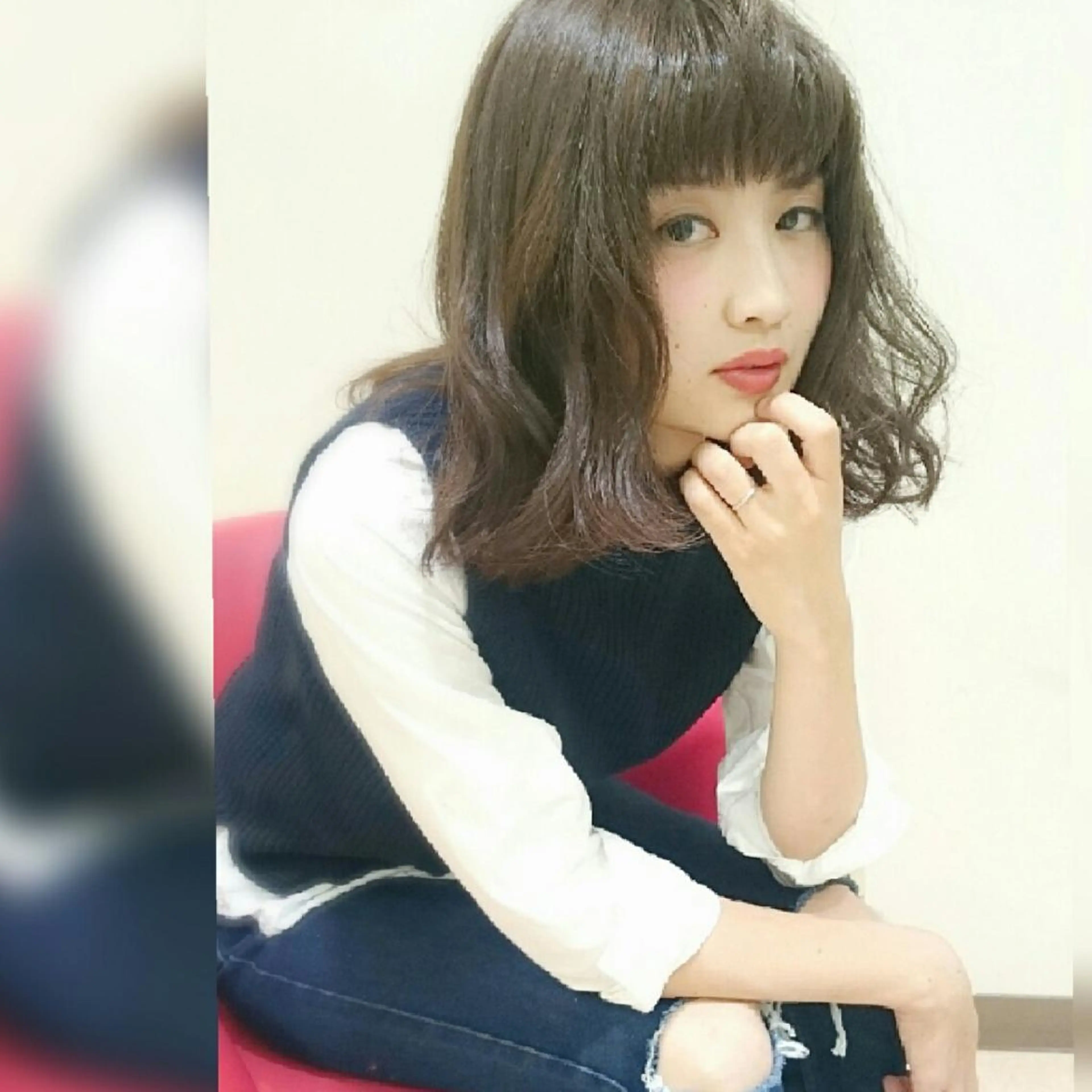 ミディアム カラー ma cherie 三浦直美のヘアスタイル