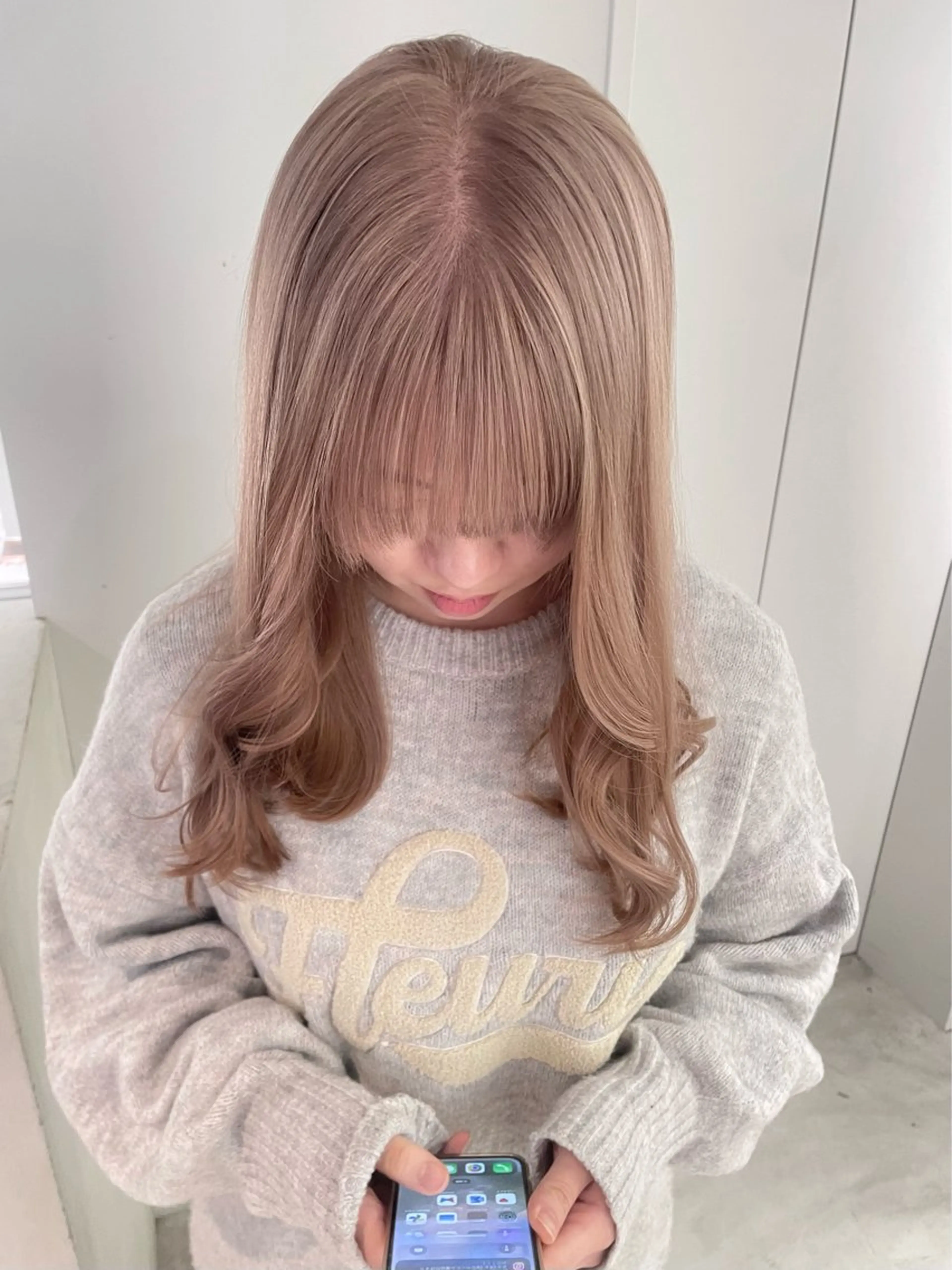 セミロング カラー ハイトーンカラー ヘアカラー トリートメント 心斎橋/ブリーチ minamiのヘアスタイル