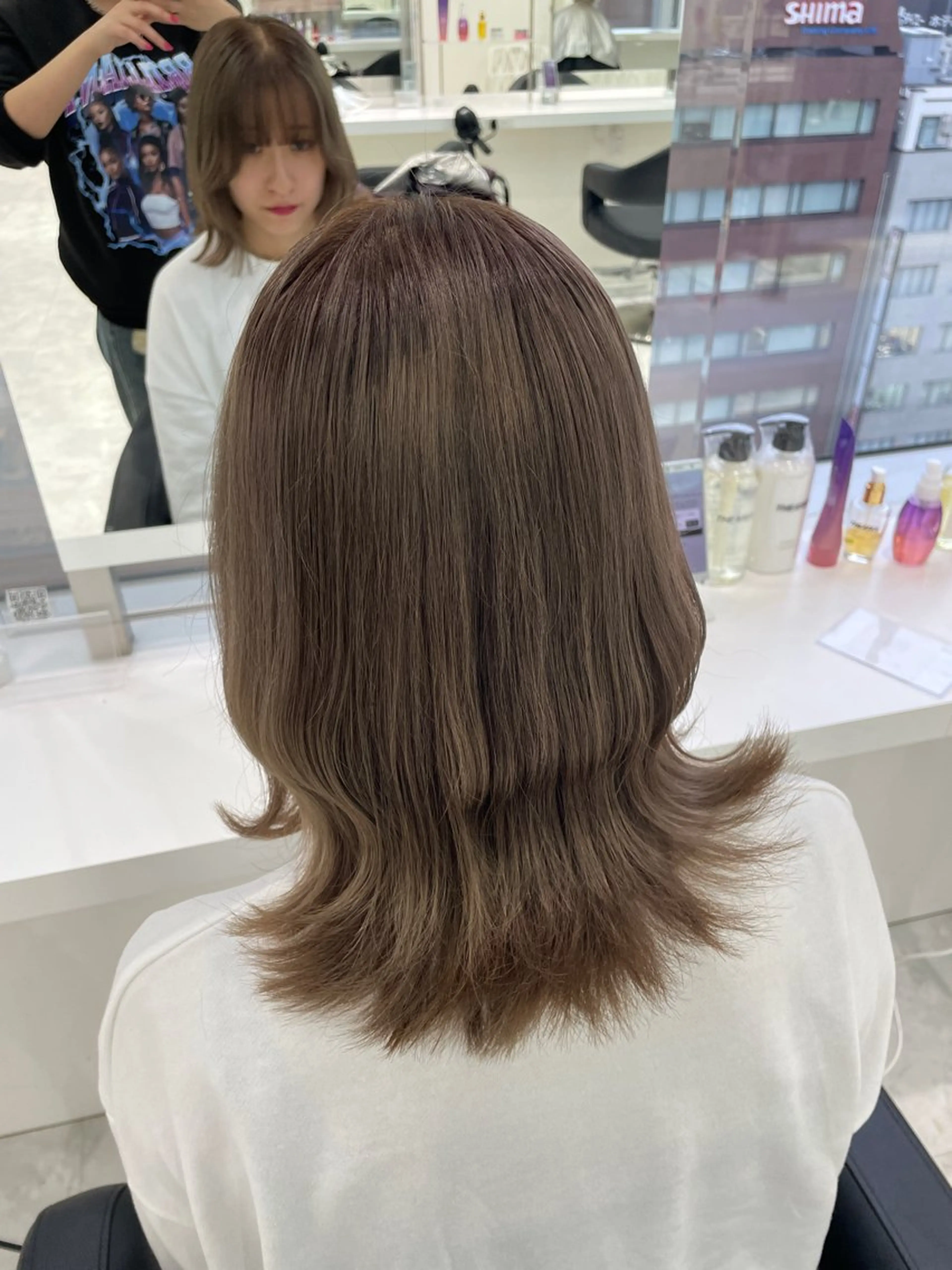 セミロング カラー ヘアアレンジ ヘアカラー 🎀暖色艶髪🎀 mio🎀銀座のヘアスタイル