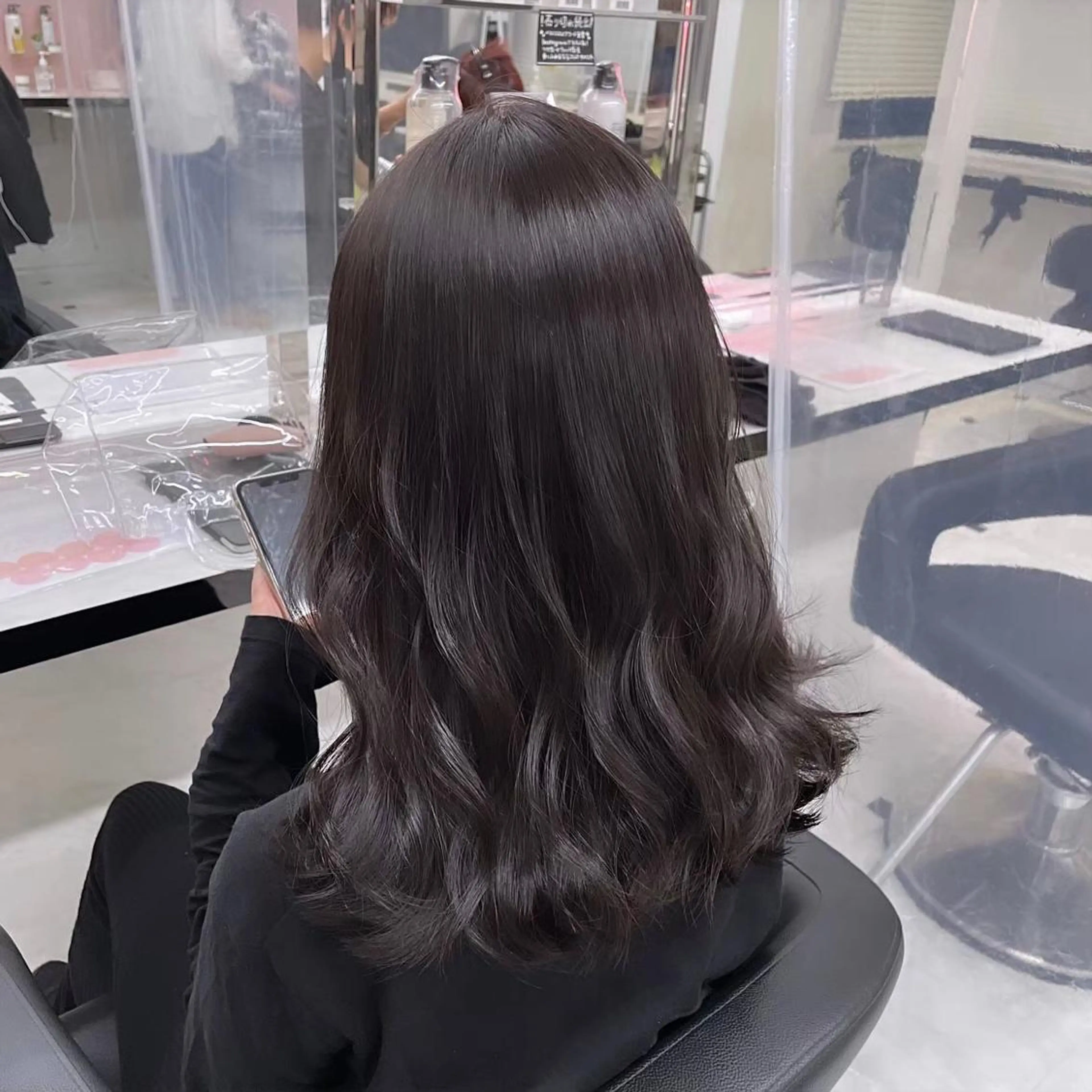 セミロング カラー ヘアアレンジ ブラウンカラー グレージュ 透明感/艶髪/💖 トレンドスタイル💖のヘアスタイル
