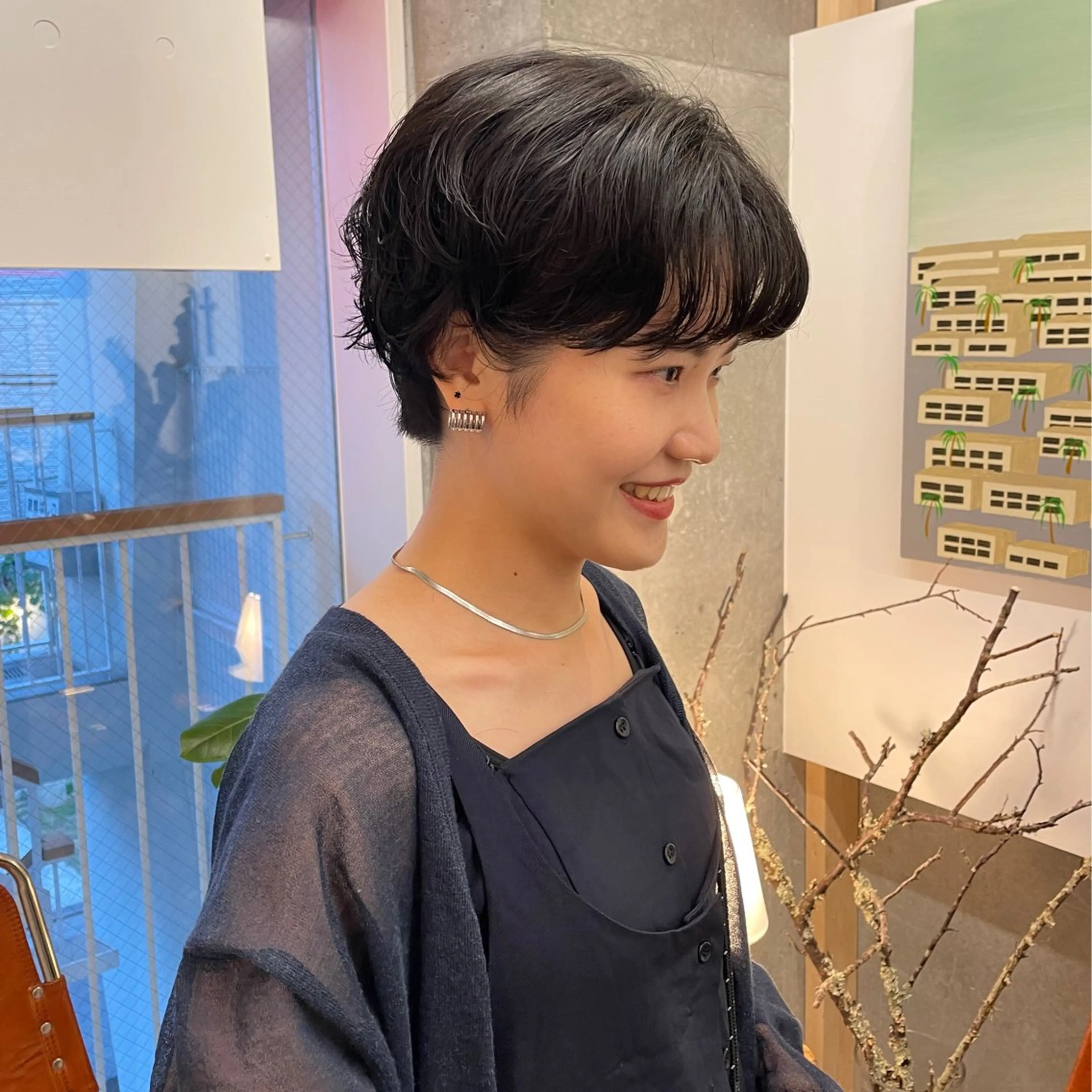 ショート パーマ カット ヘアカラー casane所属・暖色・前髪カット 🎗️佐藤ゆみこのヘアスタイル