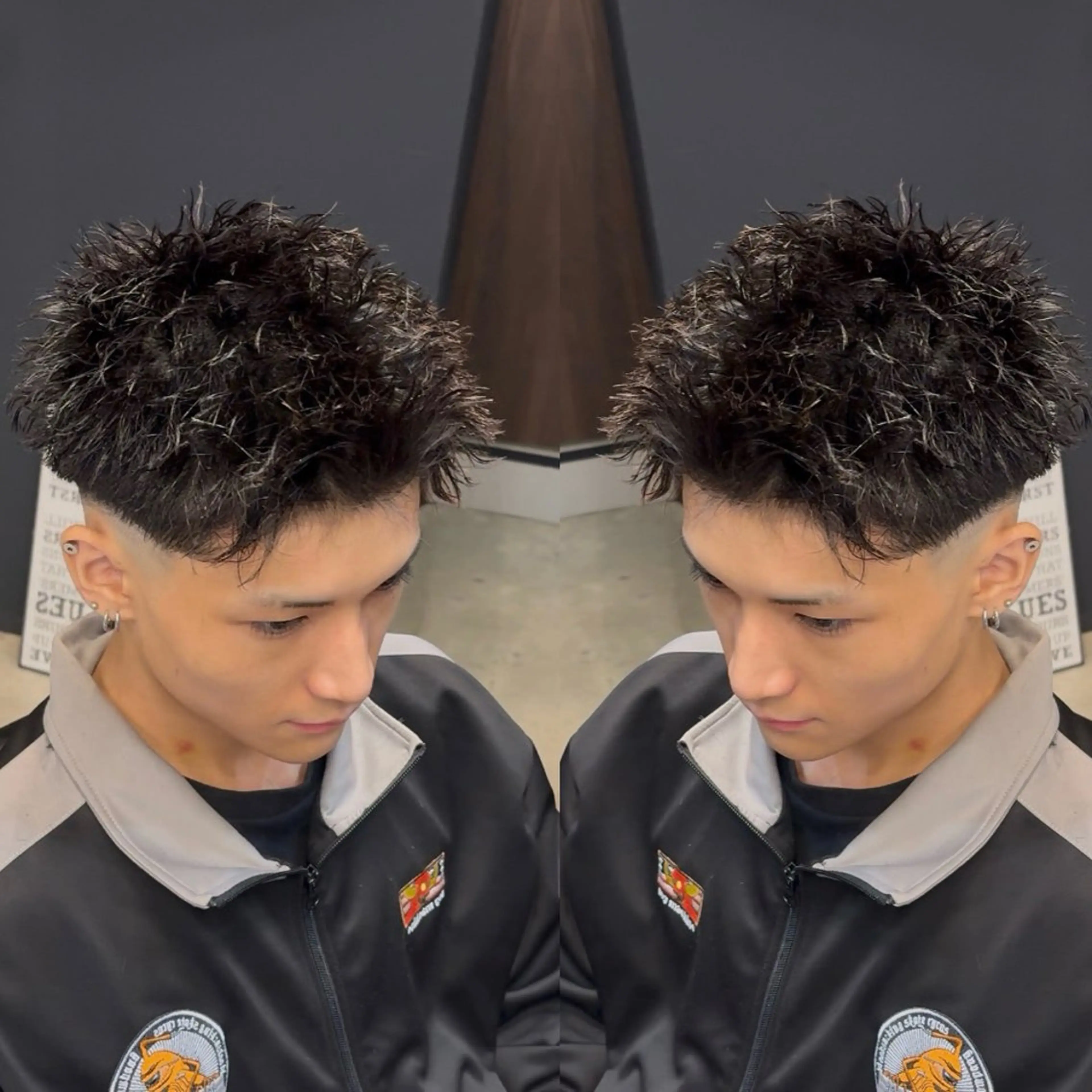 カット+（セット簡単‼️）スパイキーショートパーマの写真