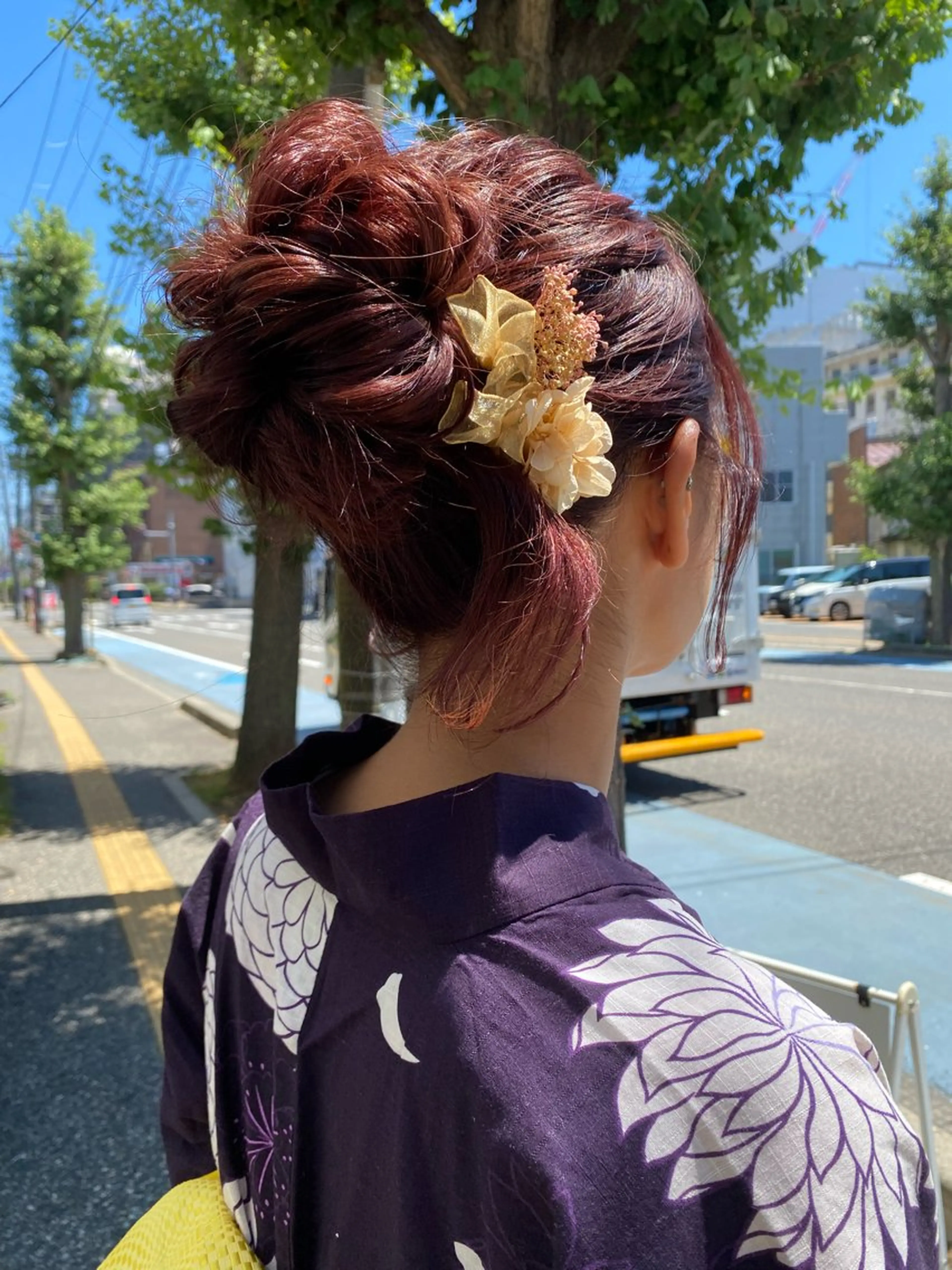 セミロング ヘアアレンジ 小日向 沙織のヘアスタイル