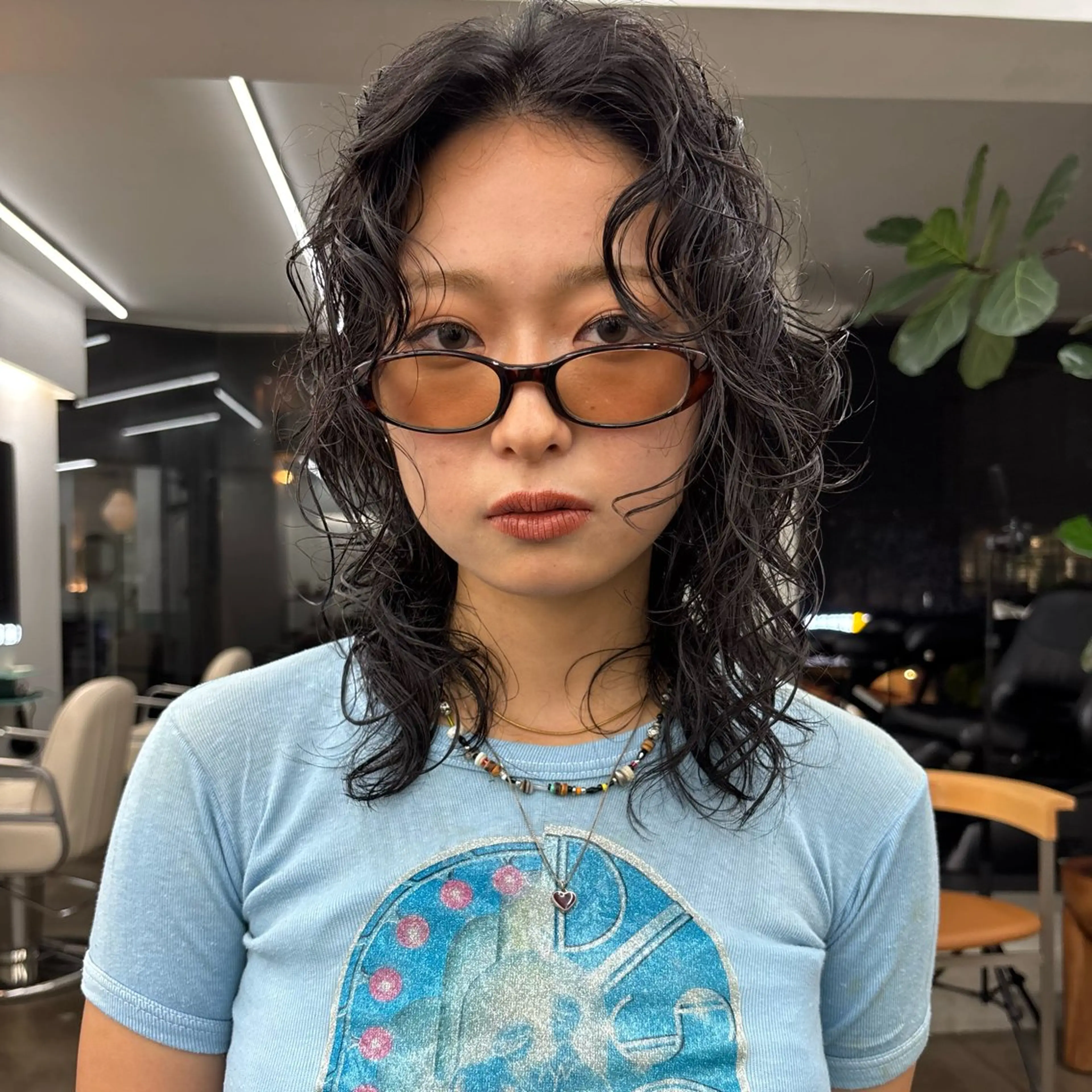 ミディアム カラー パーマ カット ヘアカラー パーマ パーマ/ボブ 似合わせヘア/ショウのヘアスタイル