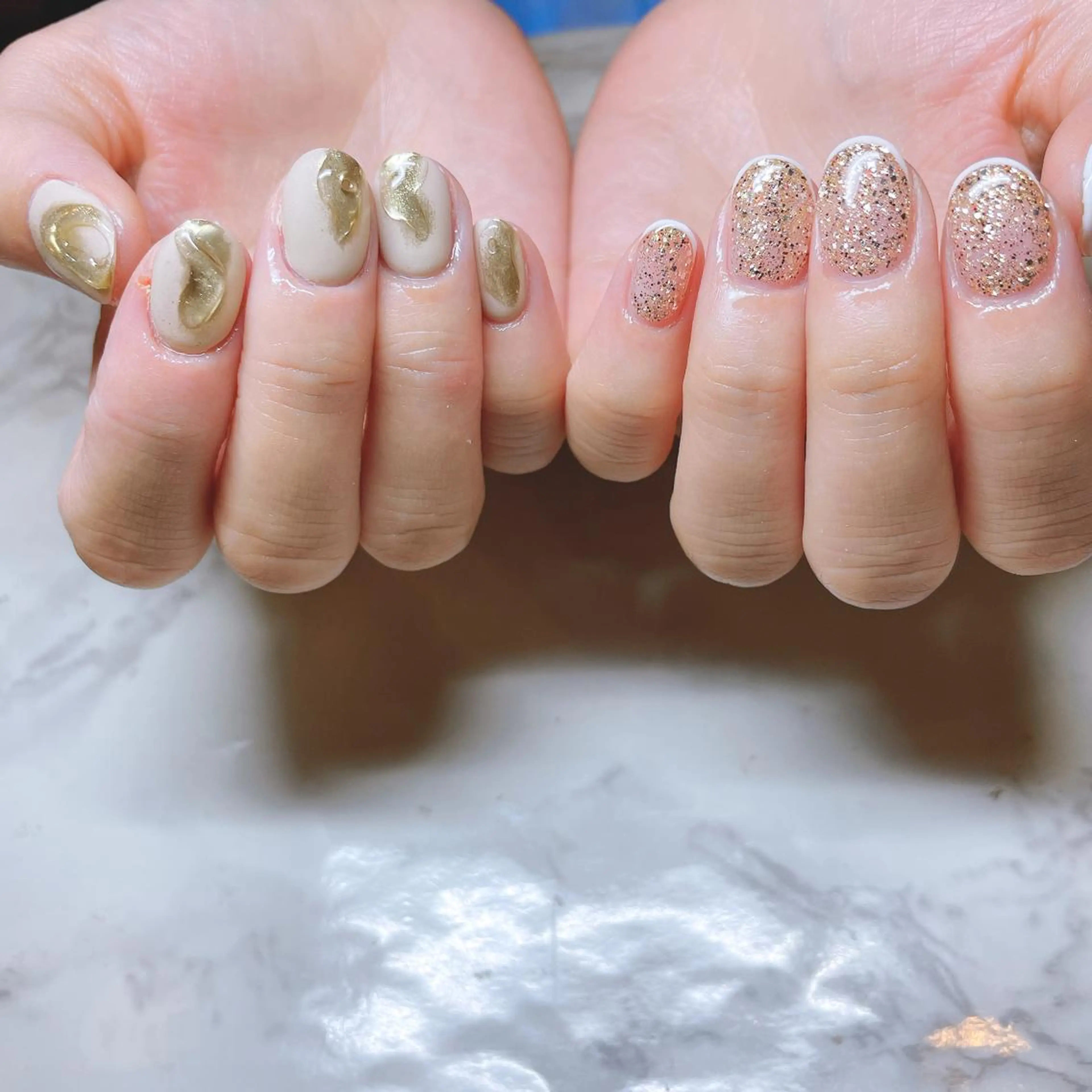 ネイル マグネットネイル ビー玉ネイル ニュアンスネイル ハンドネイル RANUN nailのネイルデザイン