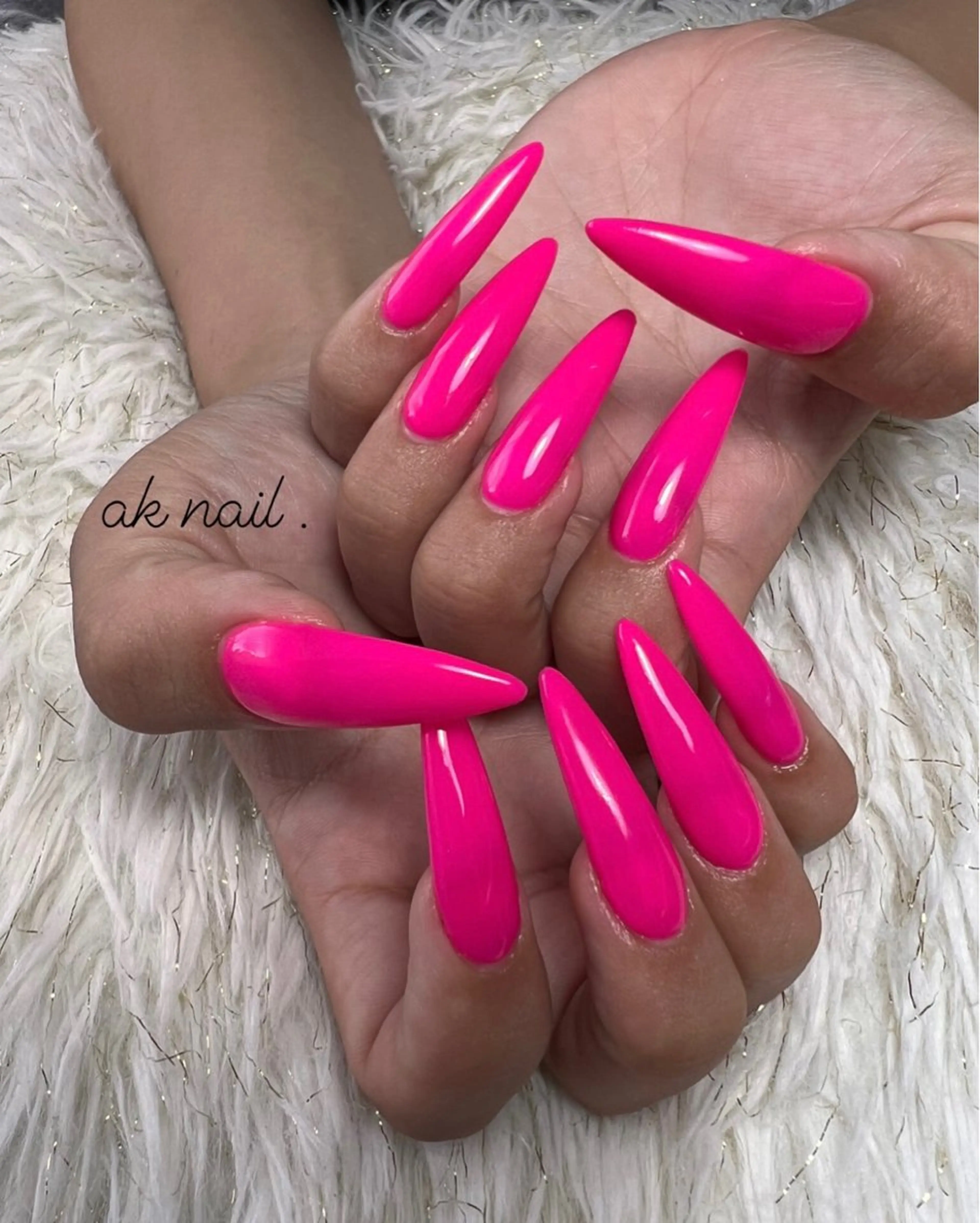 ロング ネイル 長さ出し ハンドネイル ak nail .のネイルデザイン