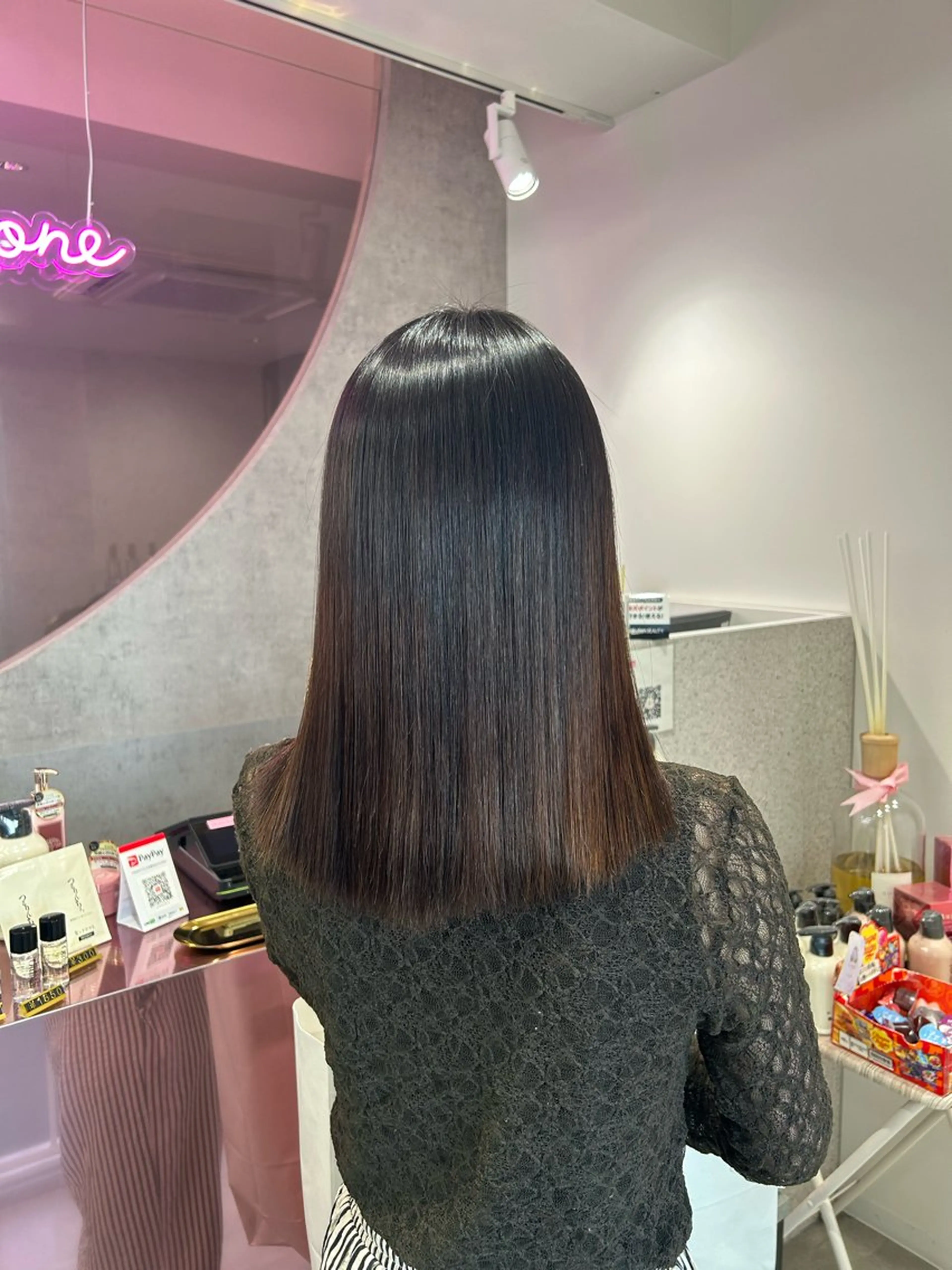 ミディアム 縮毛矯正 トリートメント 髪質改善/カラー 山口蒼太のヘアスタイル