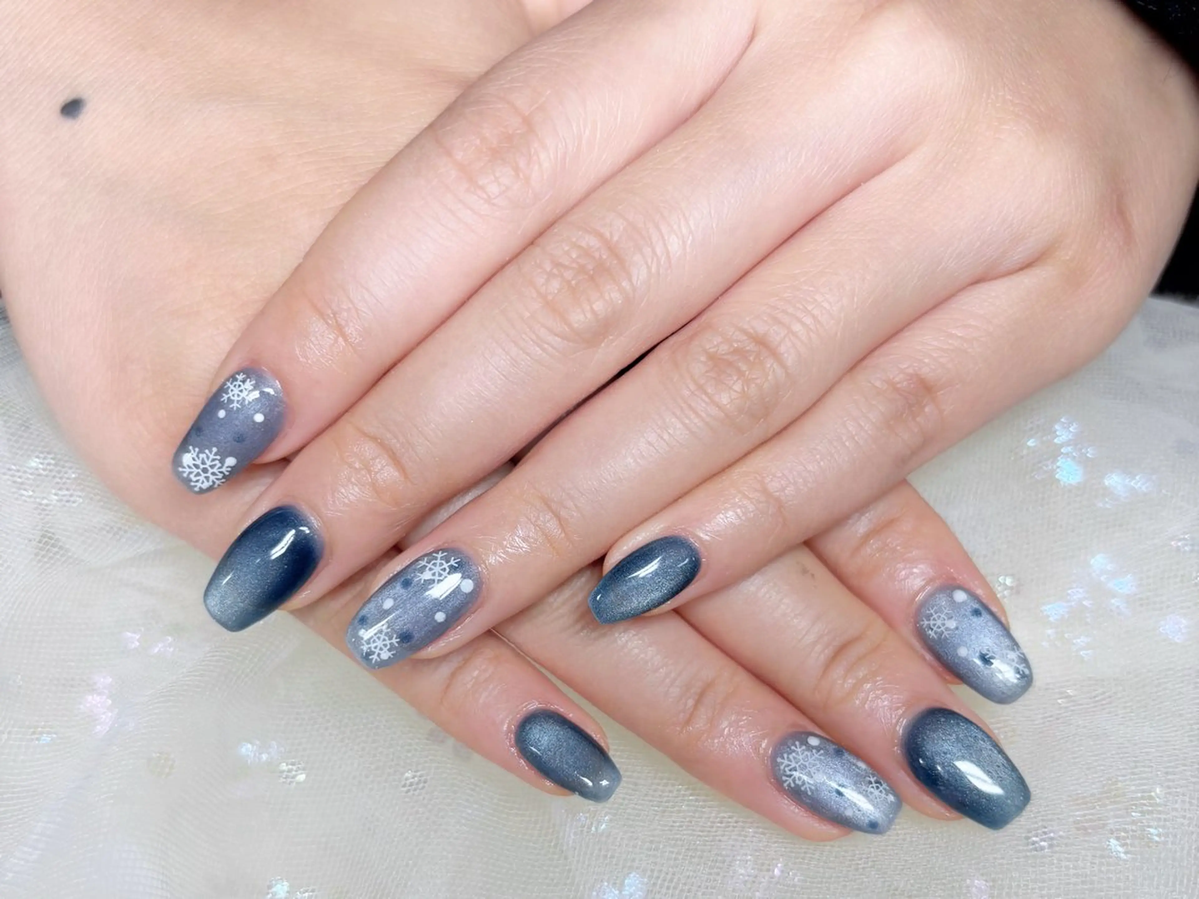 ネイル ハンドネイル ハンドケア H3 Nail Tsuki🦋💙のネイルデザイン