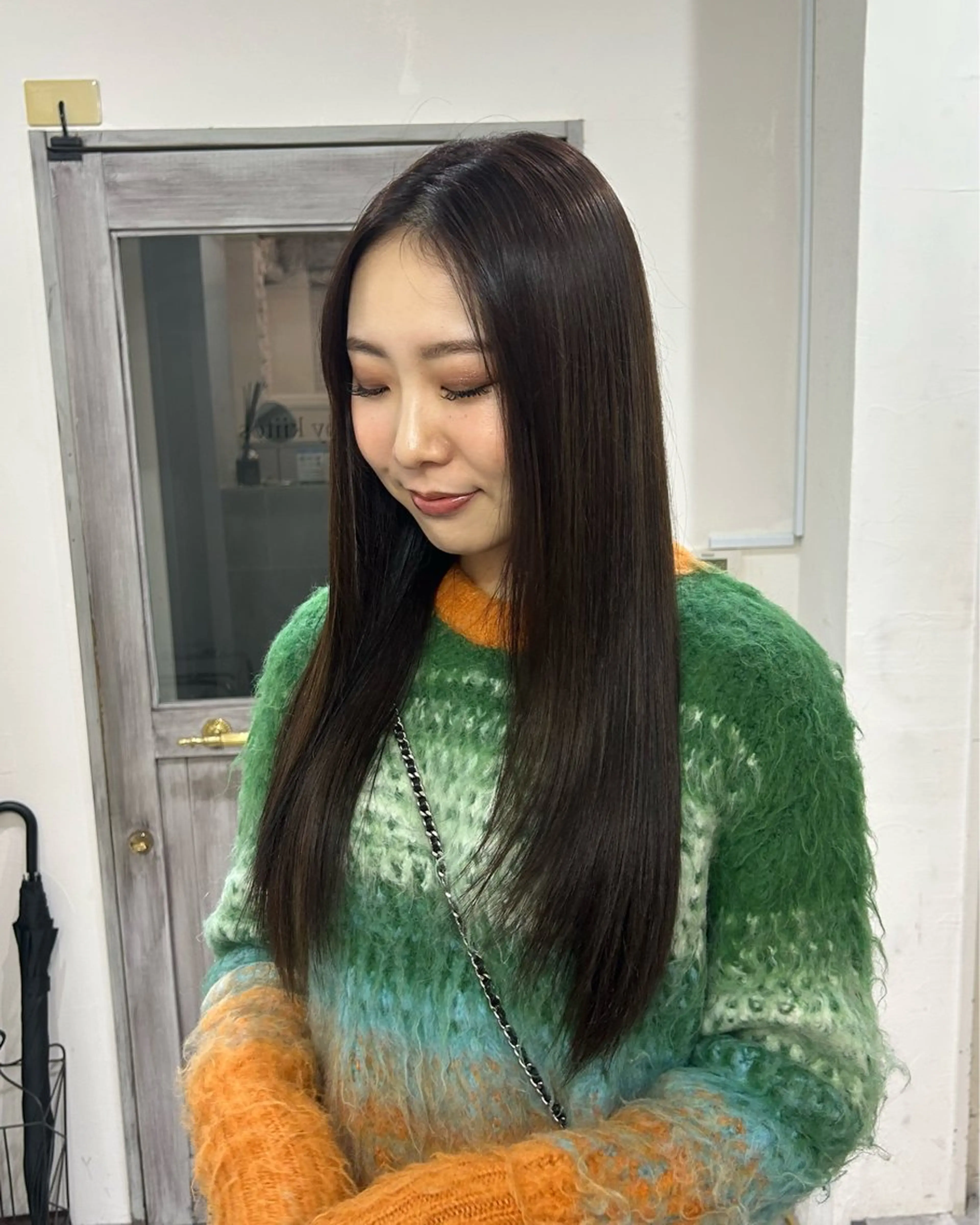 ロング チョコレートブラウン レイヤーカット ローレイヤー 寺川留以 /カットモデル募集中のヘアスタイル