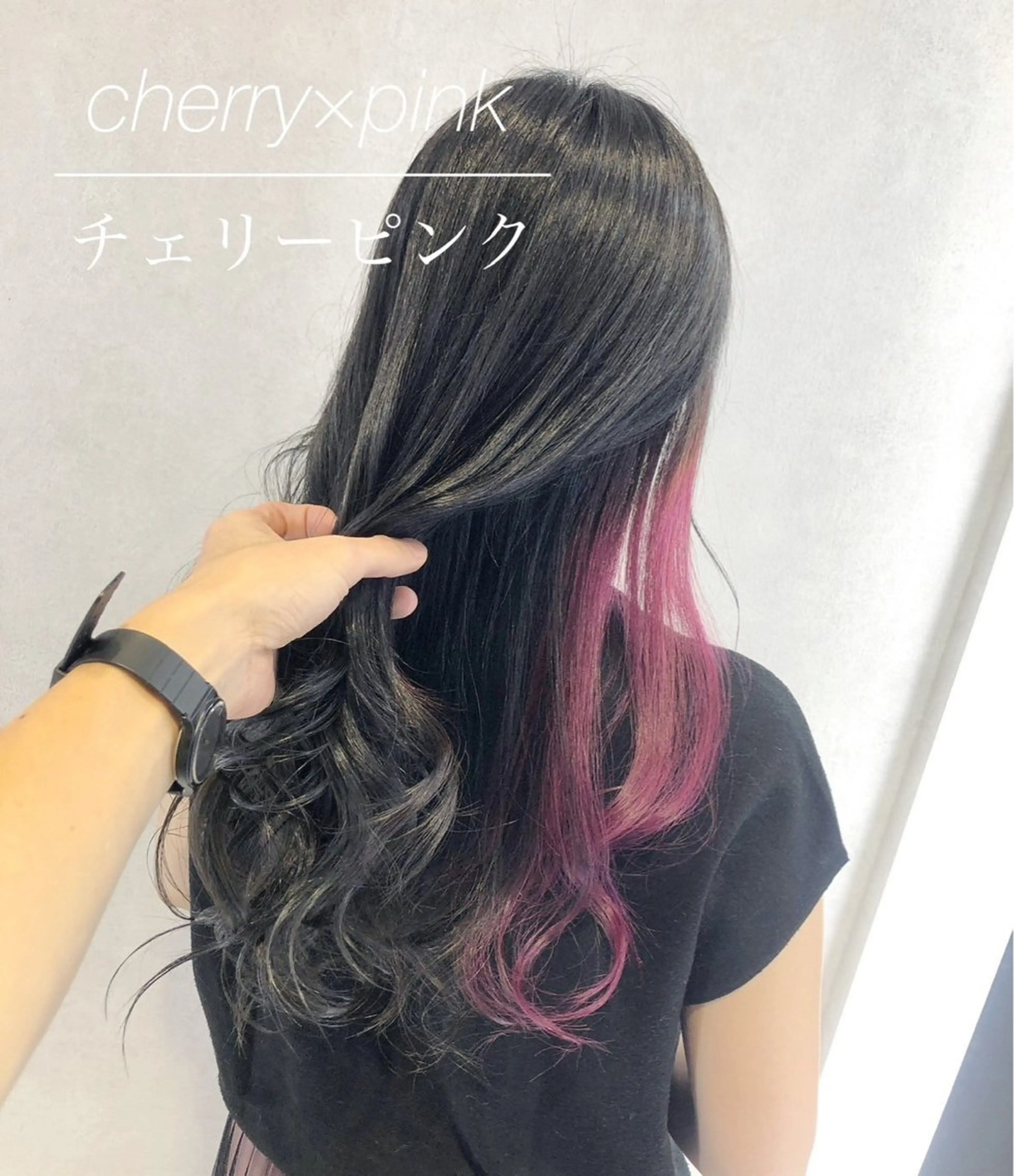 セミロング カラー ハイトーンカラー ピンクカラー エクステ 代表/七瀬/ギャル/ シールエクステ/原宿のヘアスタイル