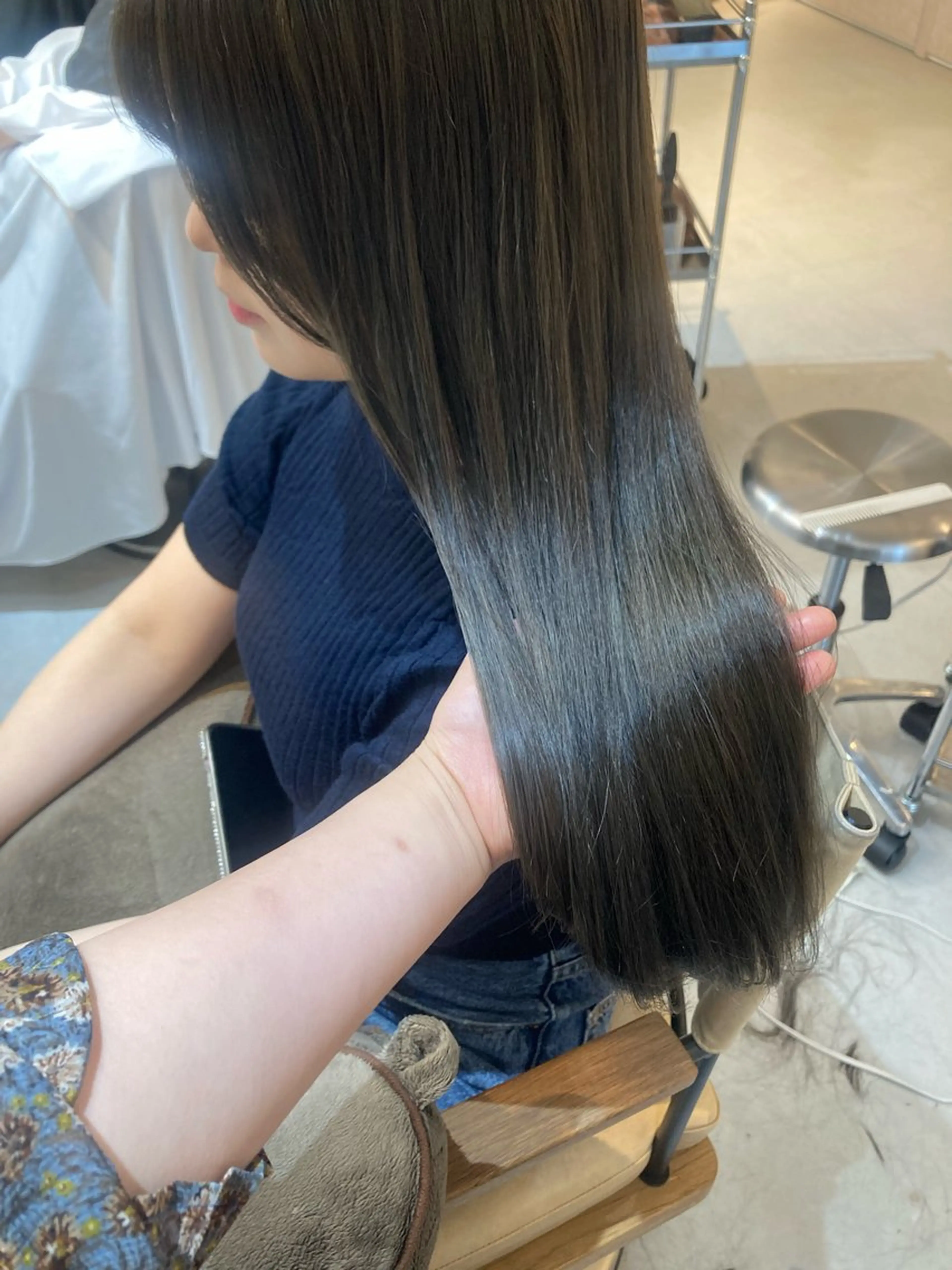 ロング カット ヘアカラー トリートメント ✨色持ちの良い艶 カラー✨蟹江真世のヘアスタイル