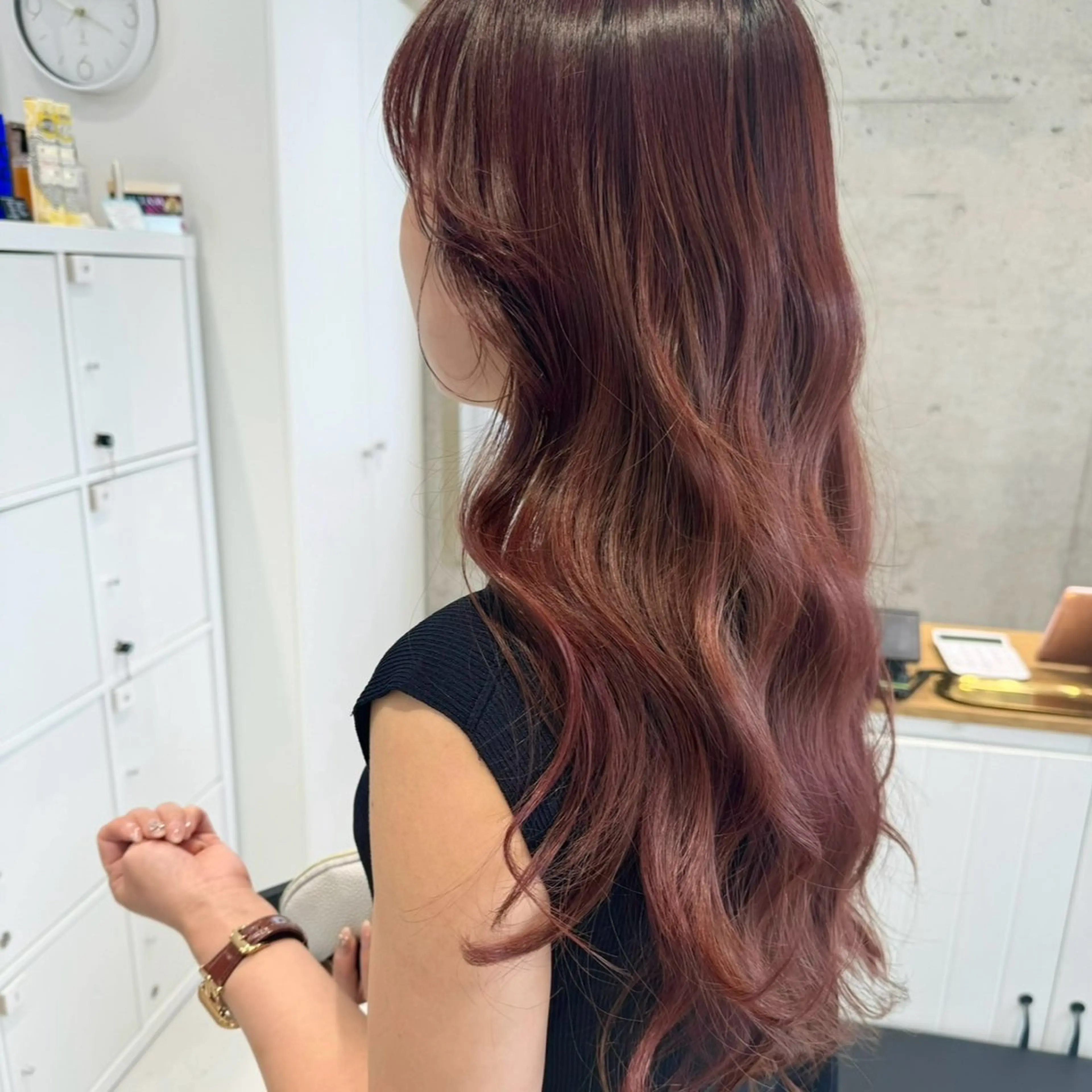 ロング カラー ヘアカラー トリートメント 会田有紀 /切りっぱなしボブのヘアスタイル